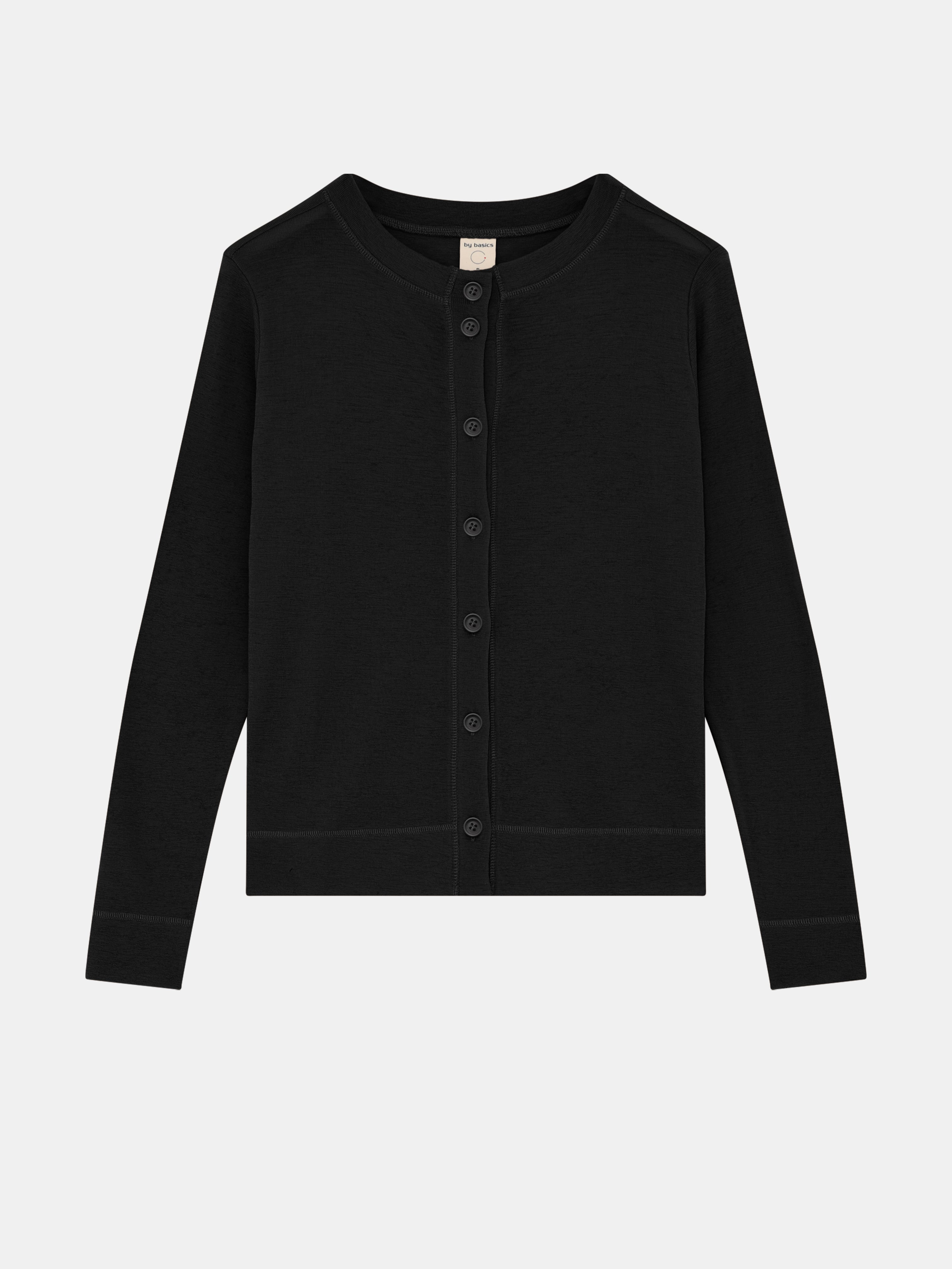 BOX BUTTON CARDIGAN BLACK