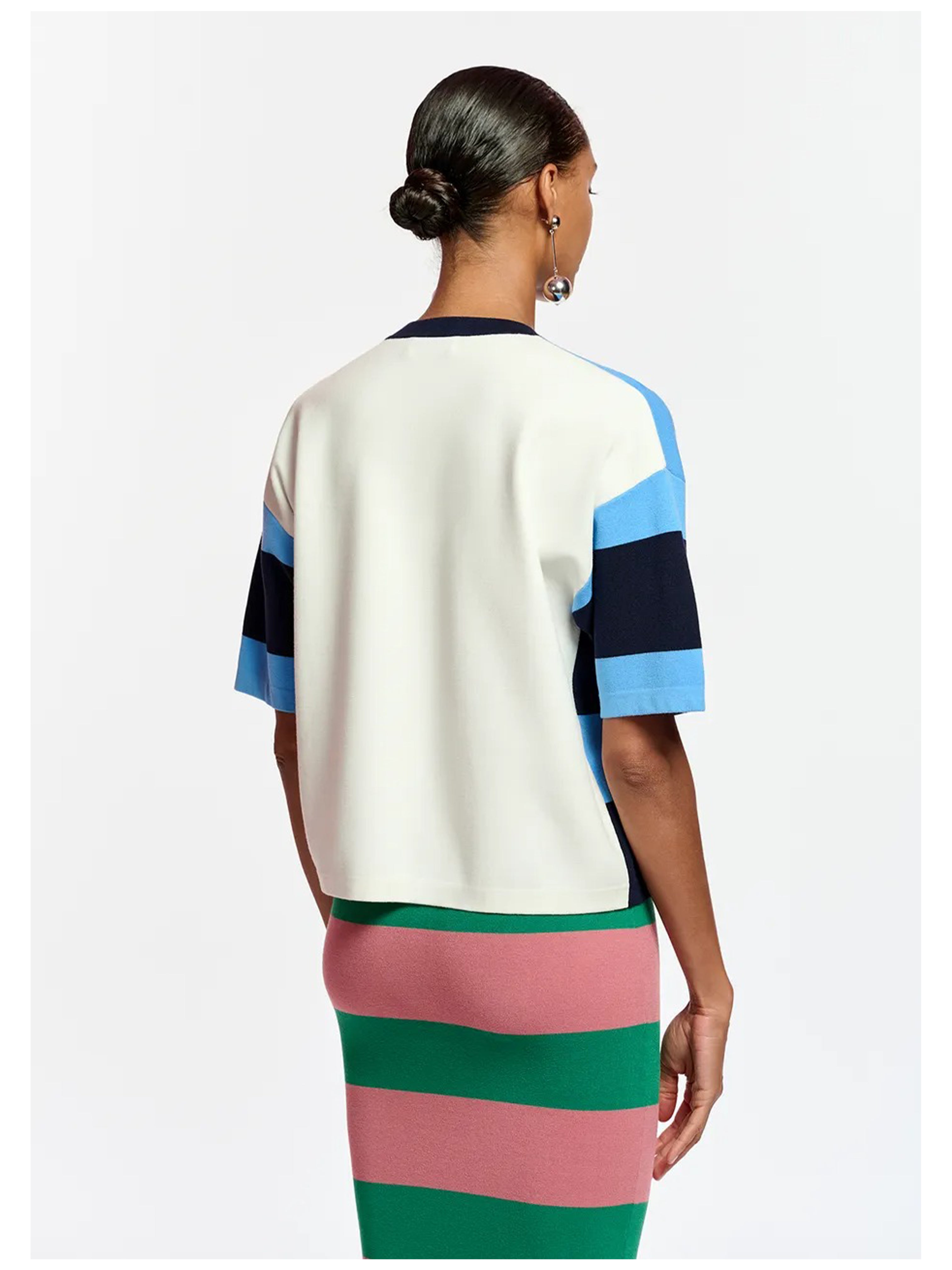 FIRE STRIPE MADNESS TOP NAVY
