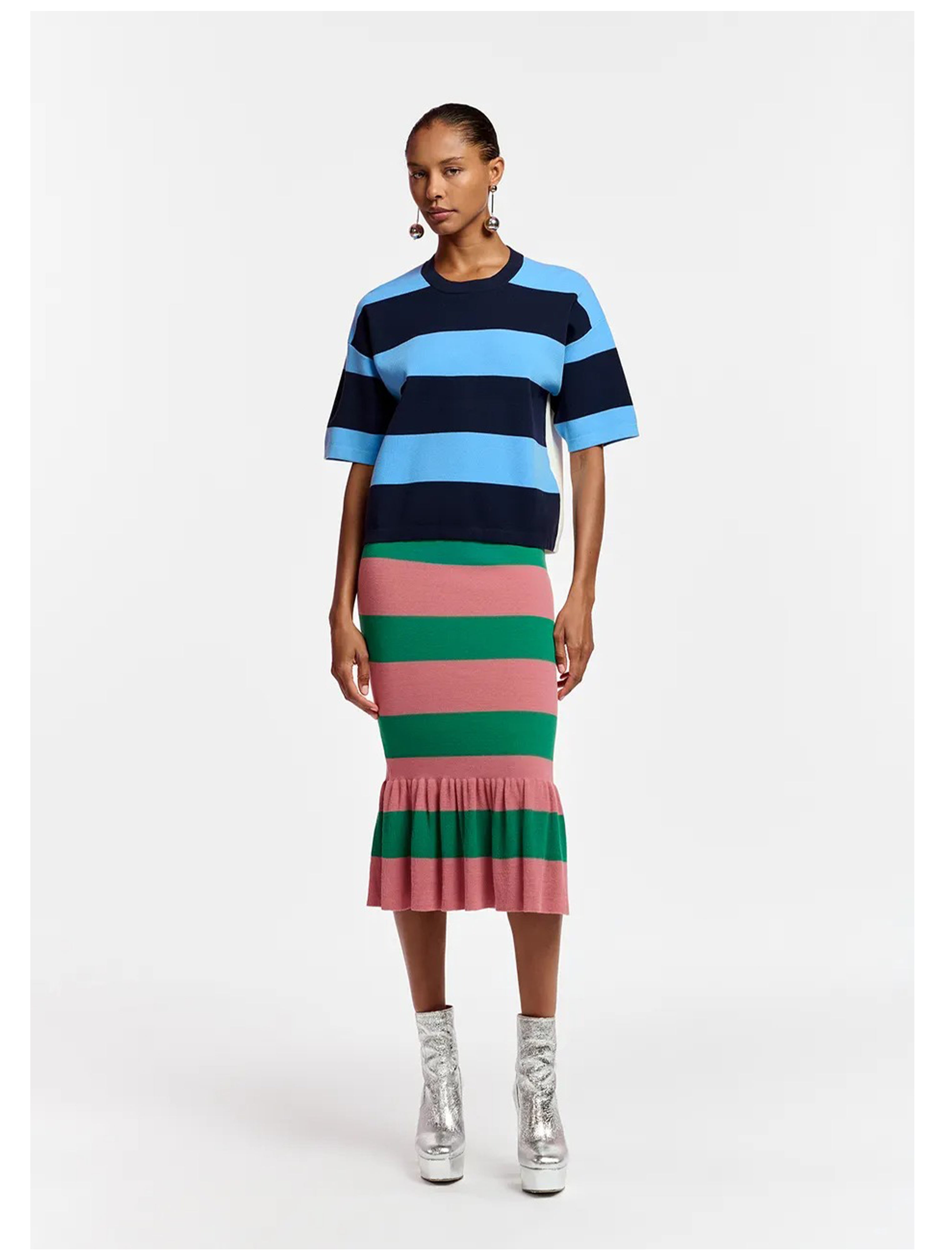 FIRE STRIPE MADNESS TOP NAVY
