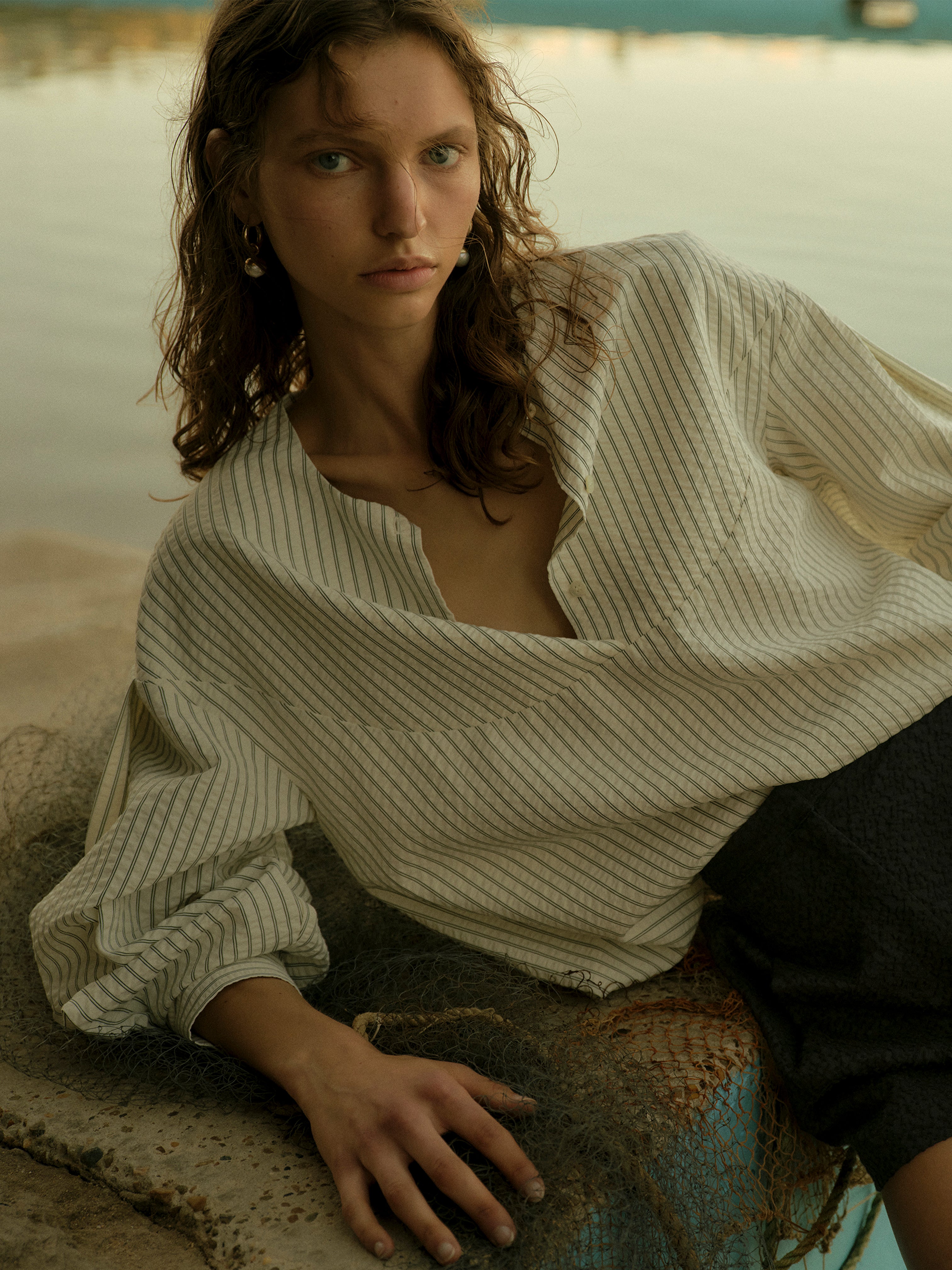 EDEN SHIRT BASIL STRIPE SEERSUCKER