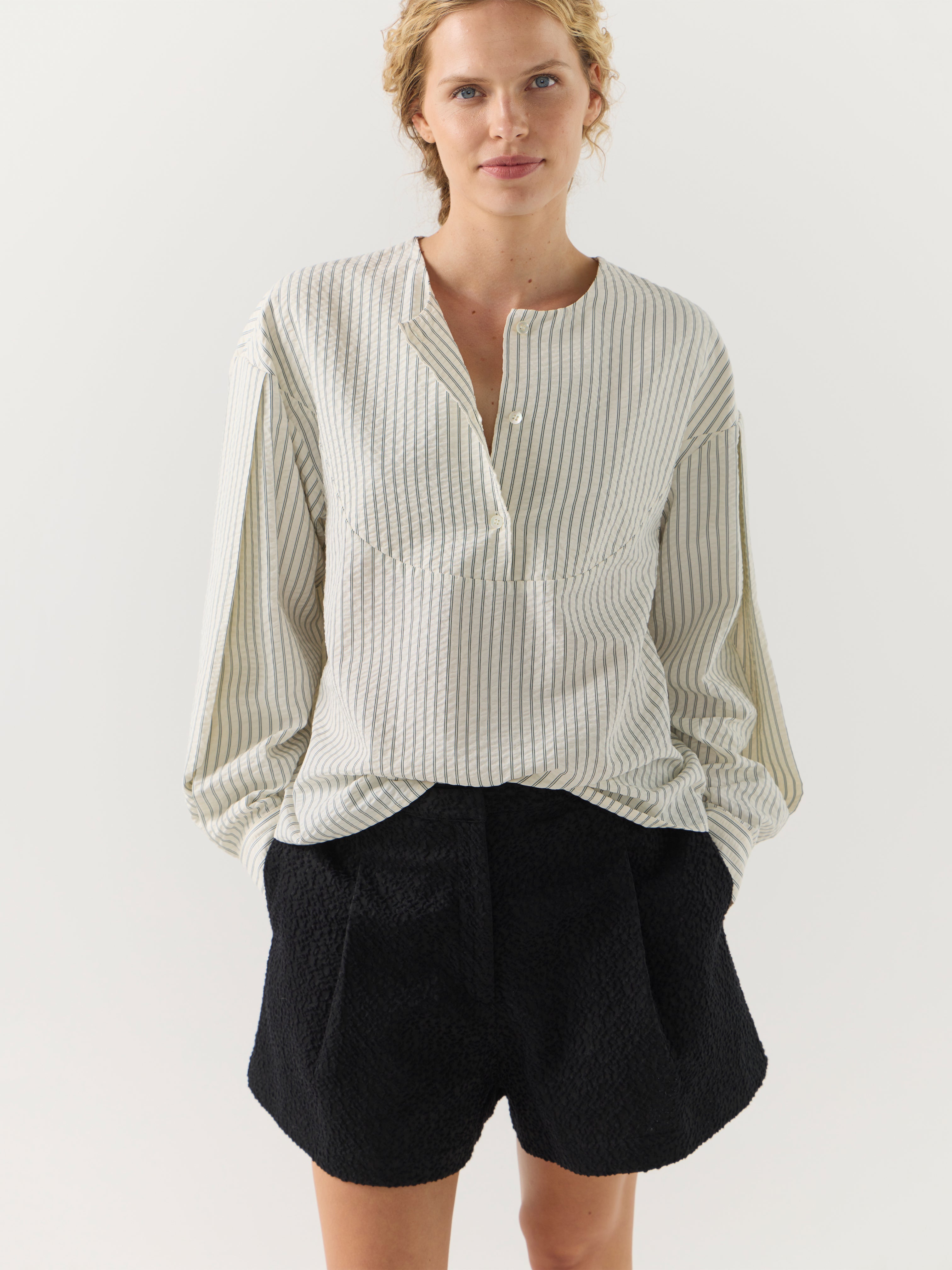 EDEN SHIRT BASIL STRIPE SEERSUCKER