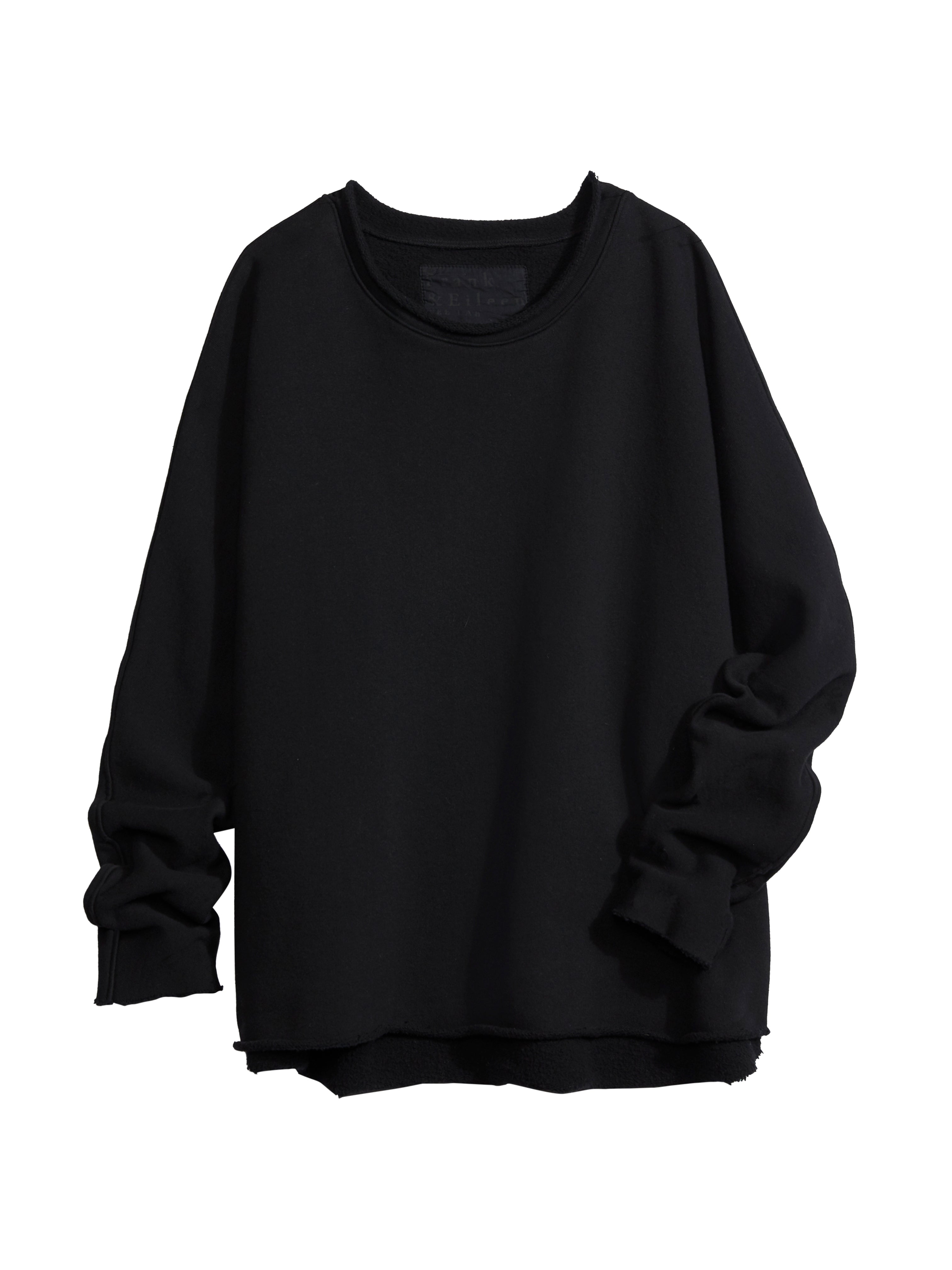 ANNA LONG SLEEVE CAPELET TRIPLE FLEECE BLACK