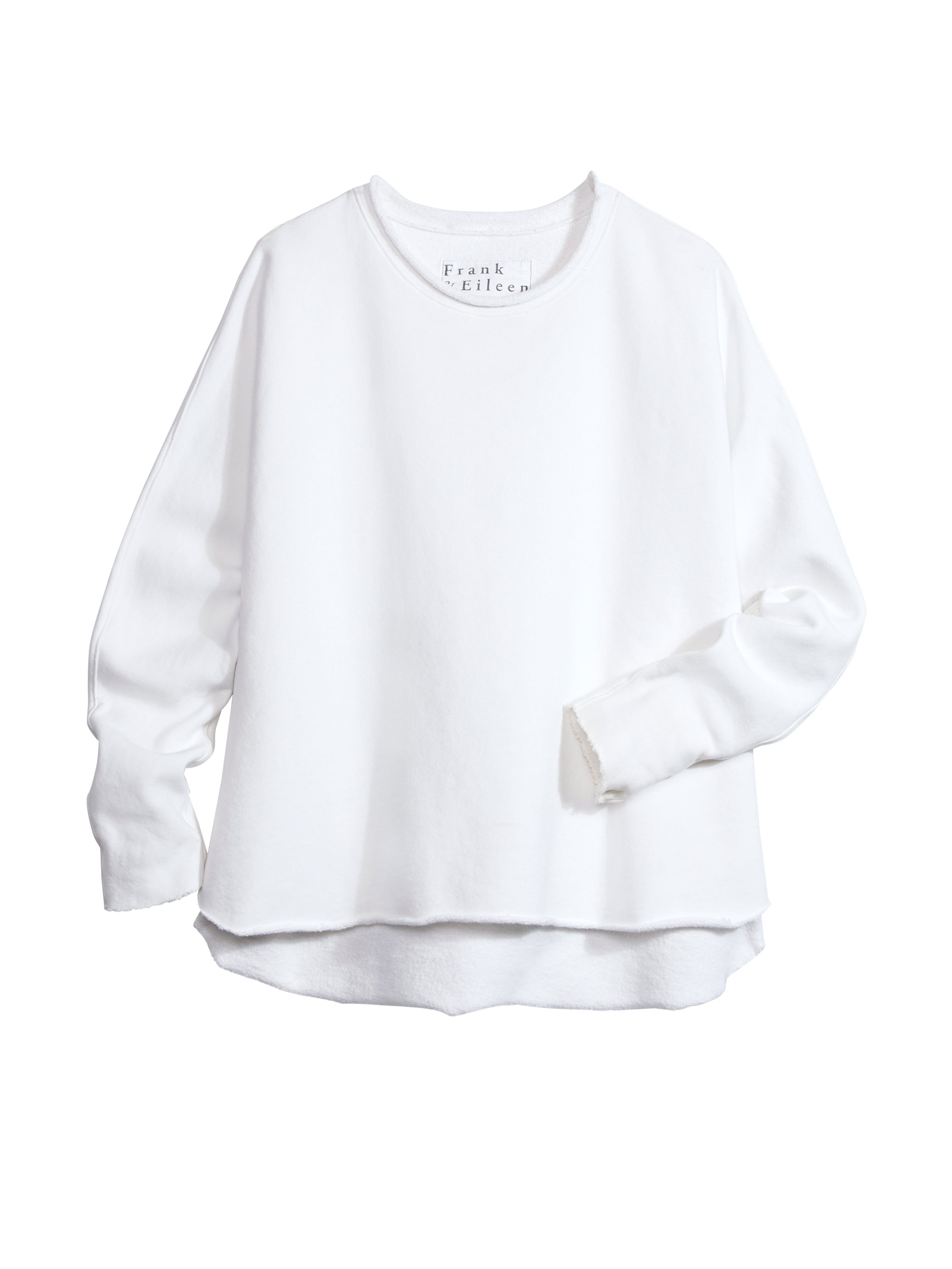 ANNA LONG SLEEVE CAPLET TRIPLE FLEECE WHITE