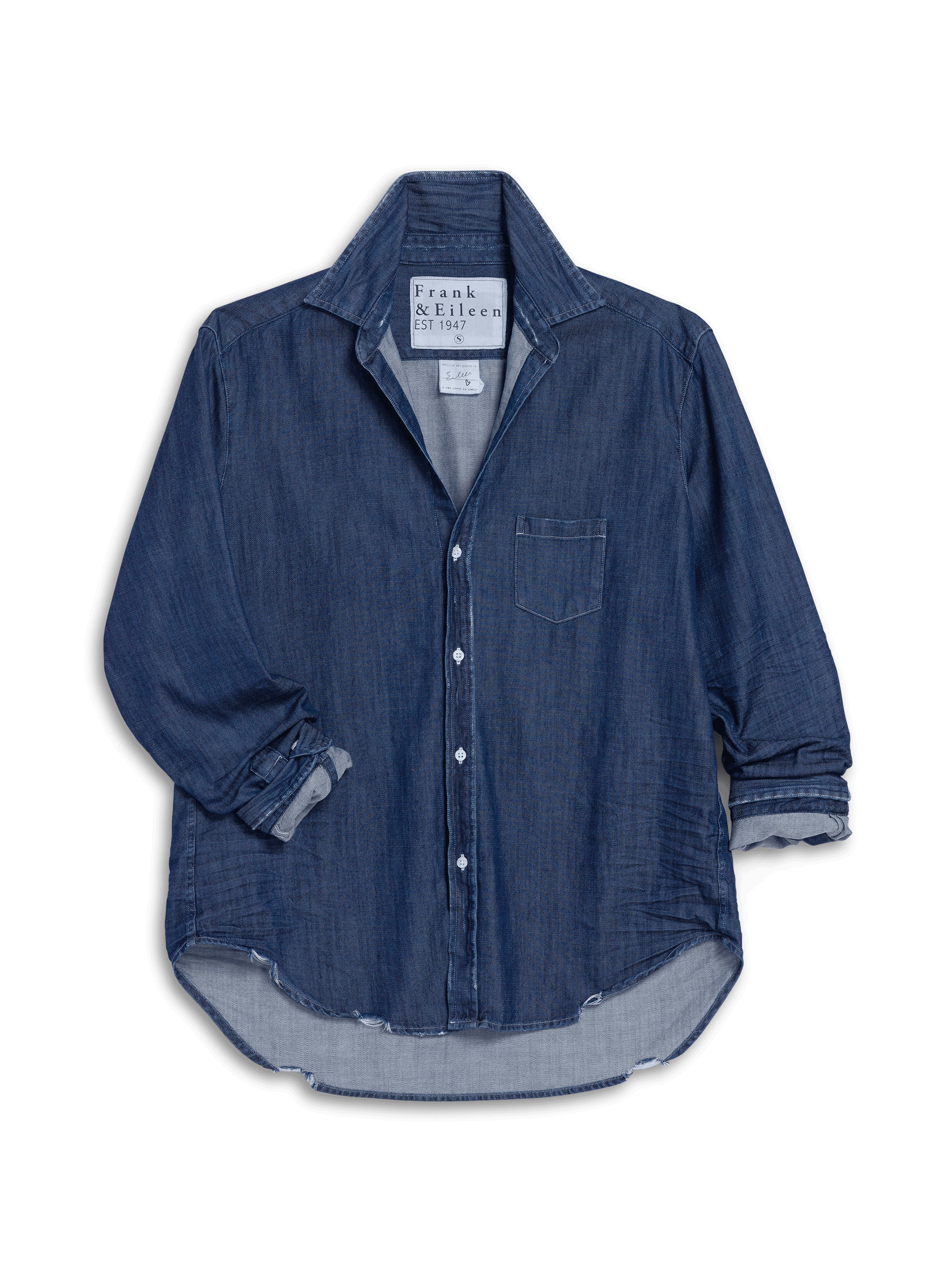 EILEEN SHIRT TATTERED DENIM VINTAGE DARK WASH