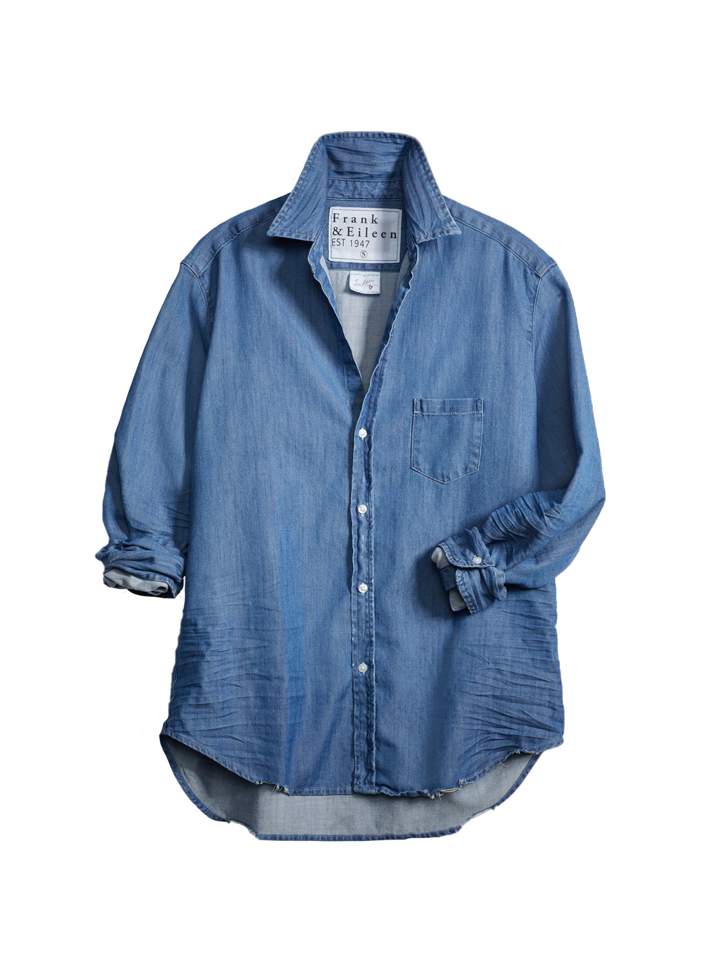 EILEEN SHIRT TATTERED DENIM VINTAGE STONEWASHED INDIGO
