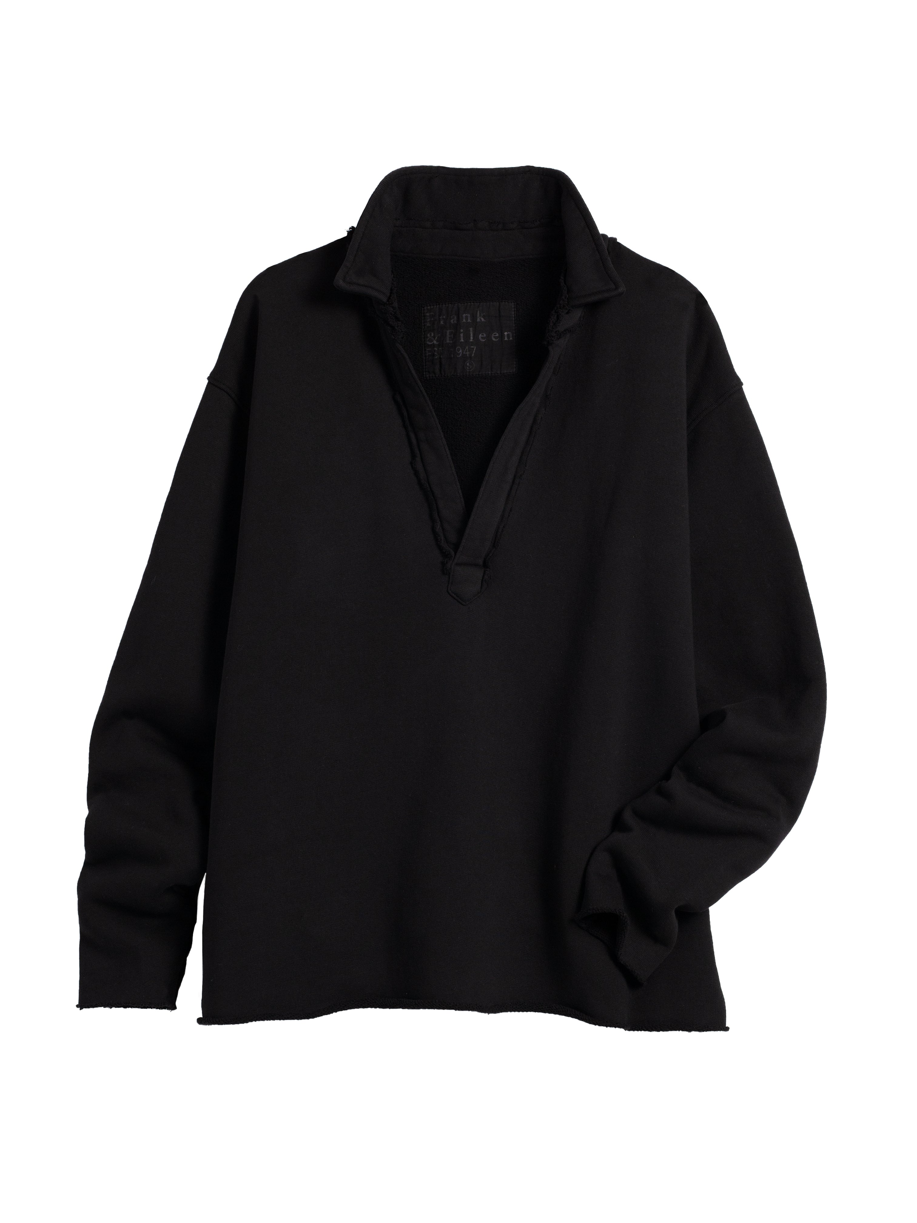 PATRICK TRIPLE FLEECE HENLEY BLACK