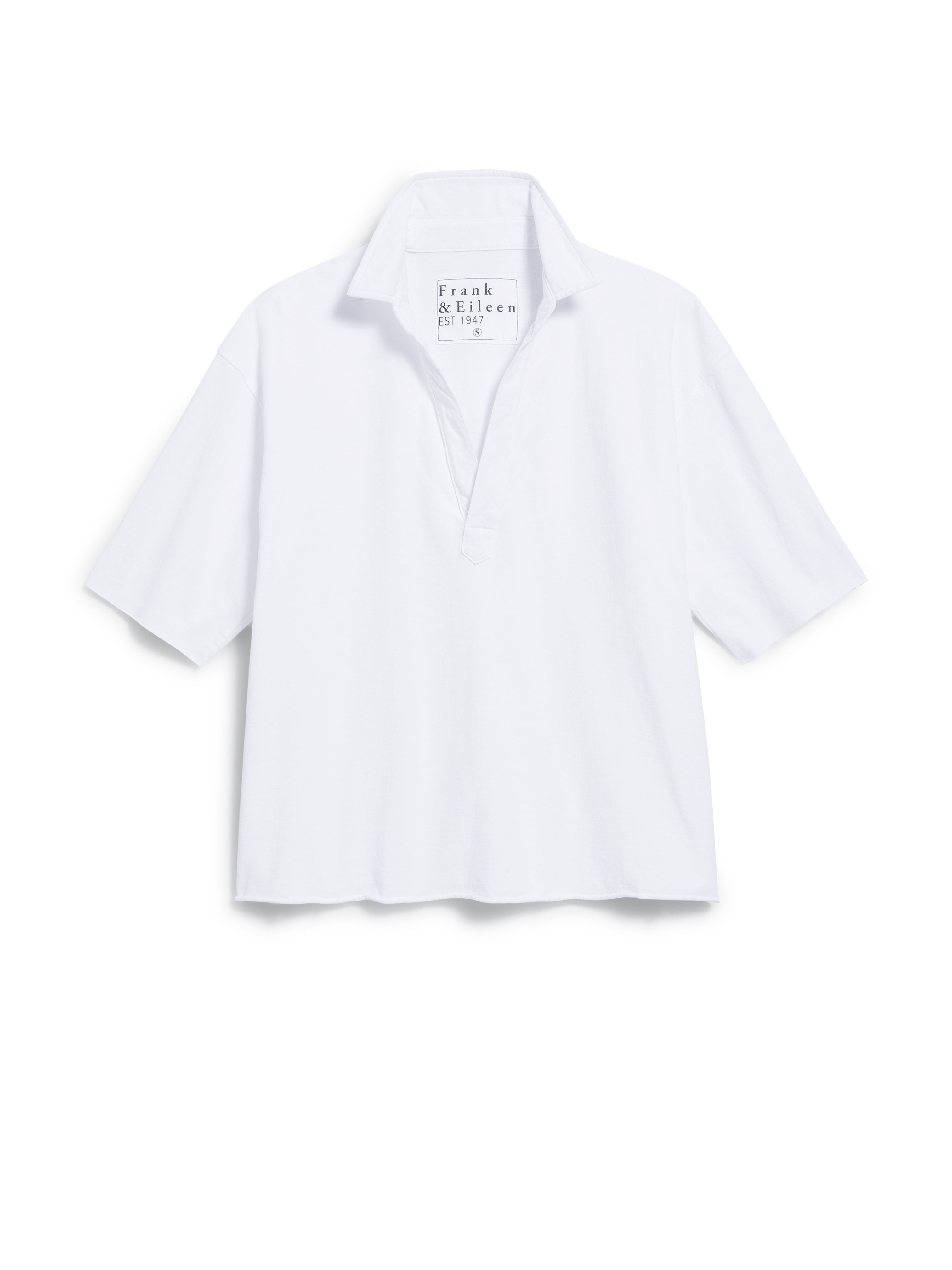 PATTY SHORT SLEEVE POPOVER HENLEY WHITE