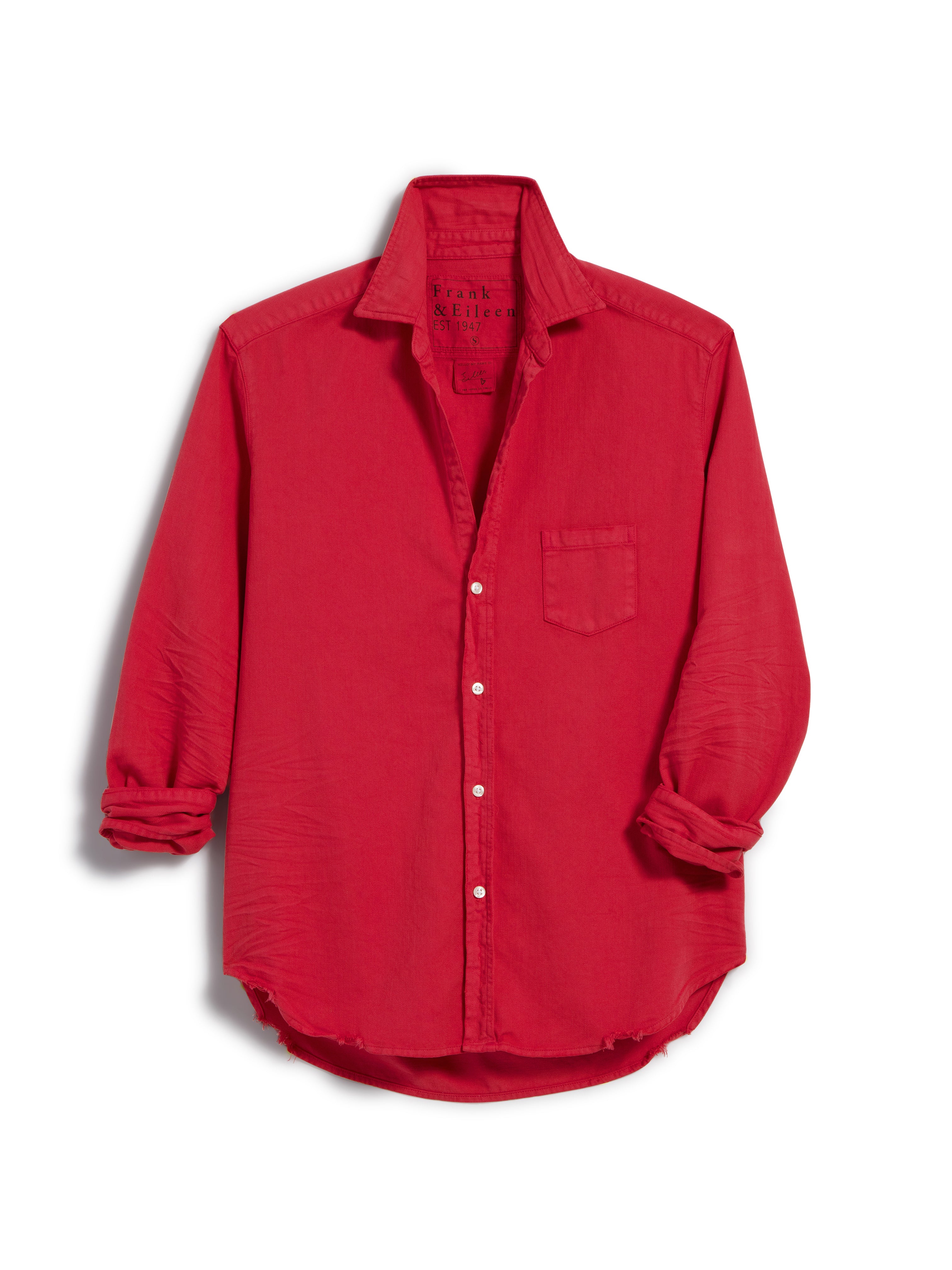 EILEEN SHIRT TATTERED DENIM SAFFRON
