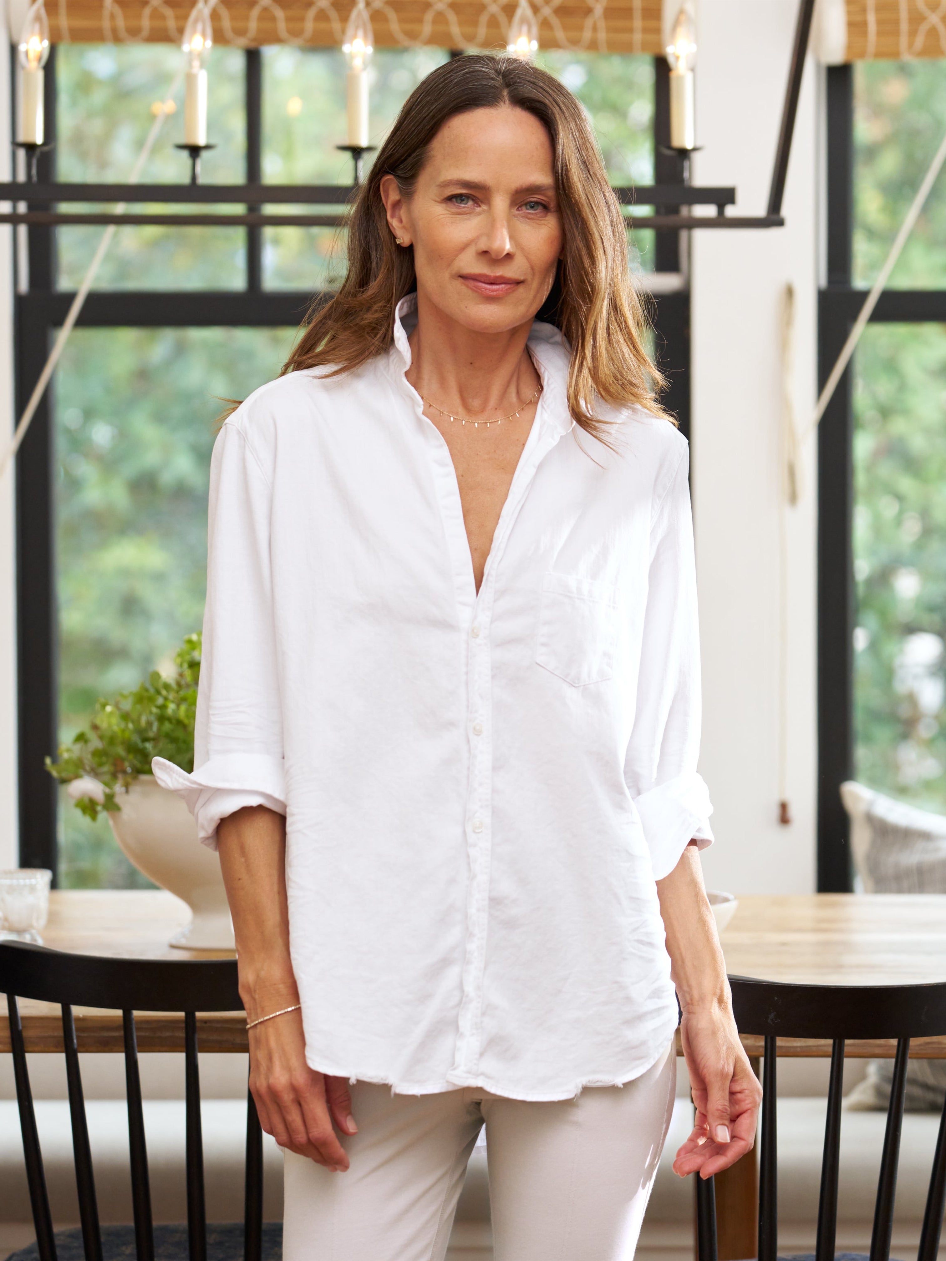 EILEEN SHIRT TATTERED DENIM WHITE