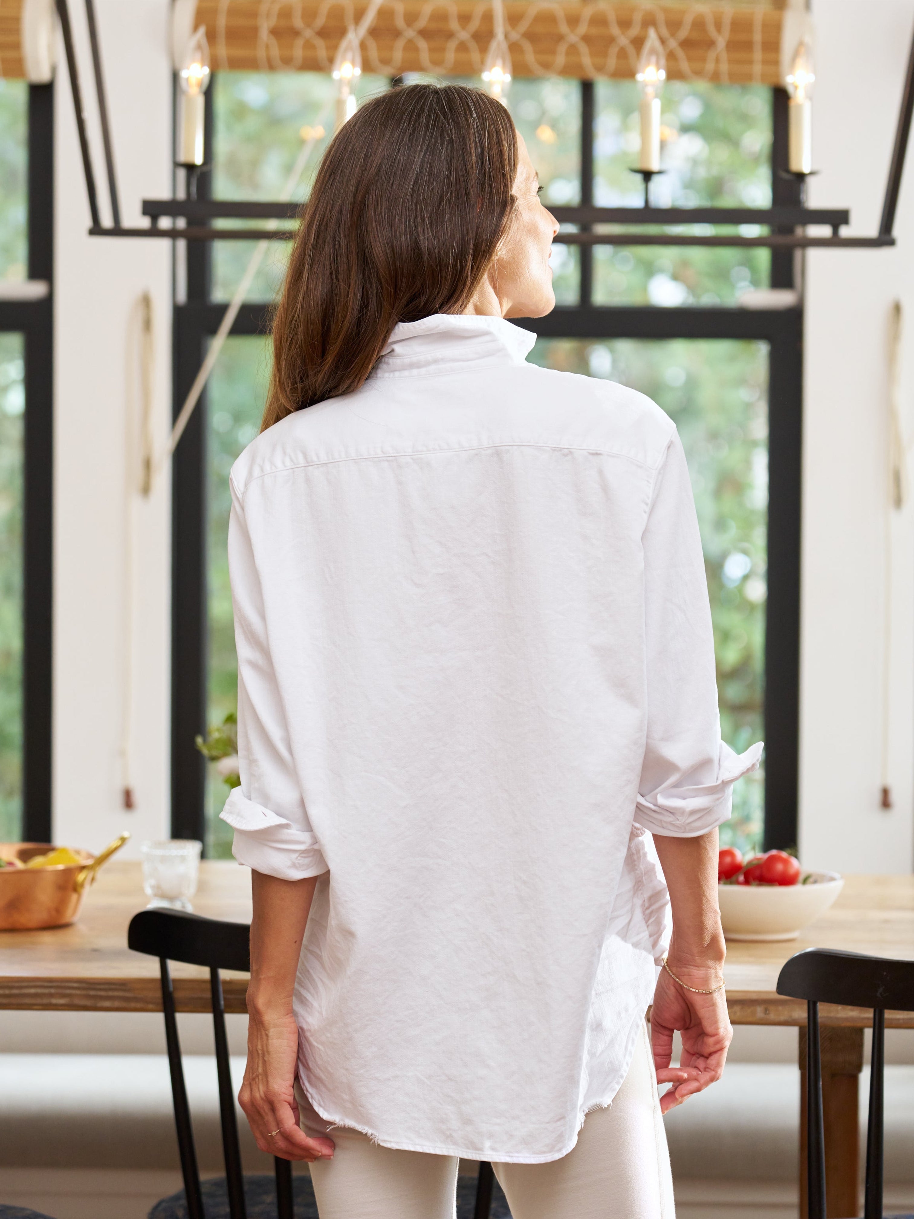 EILEEN SHIRT TATTERED DENIM WHITE