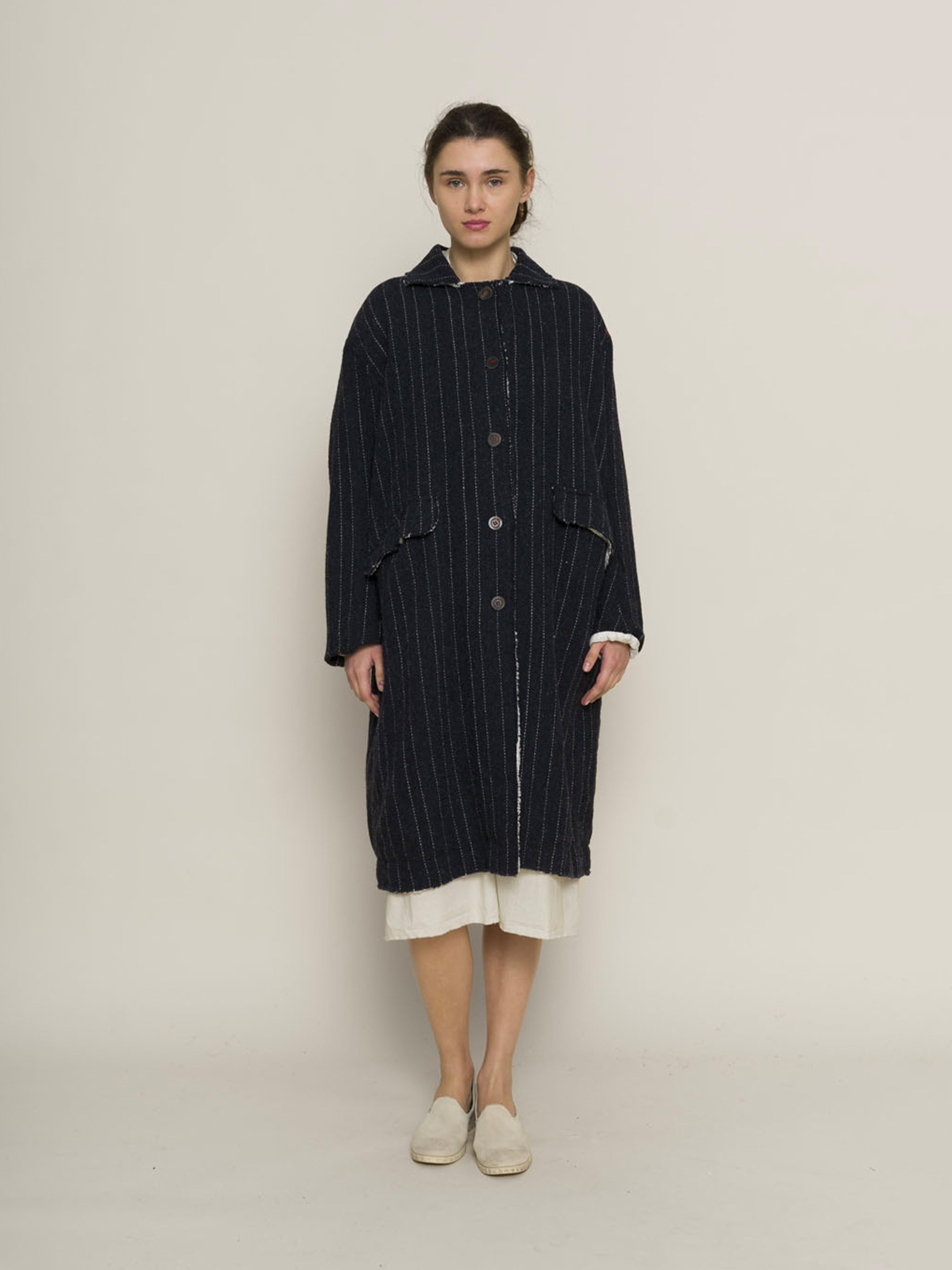 MABEL COAT NAVY STRIPE