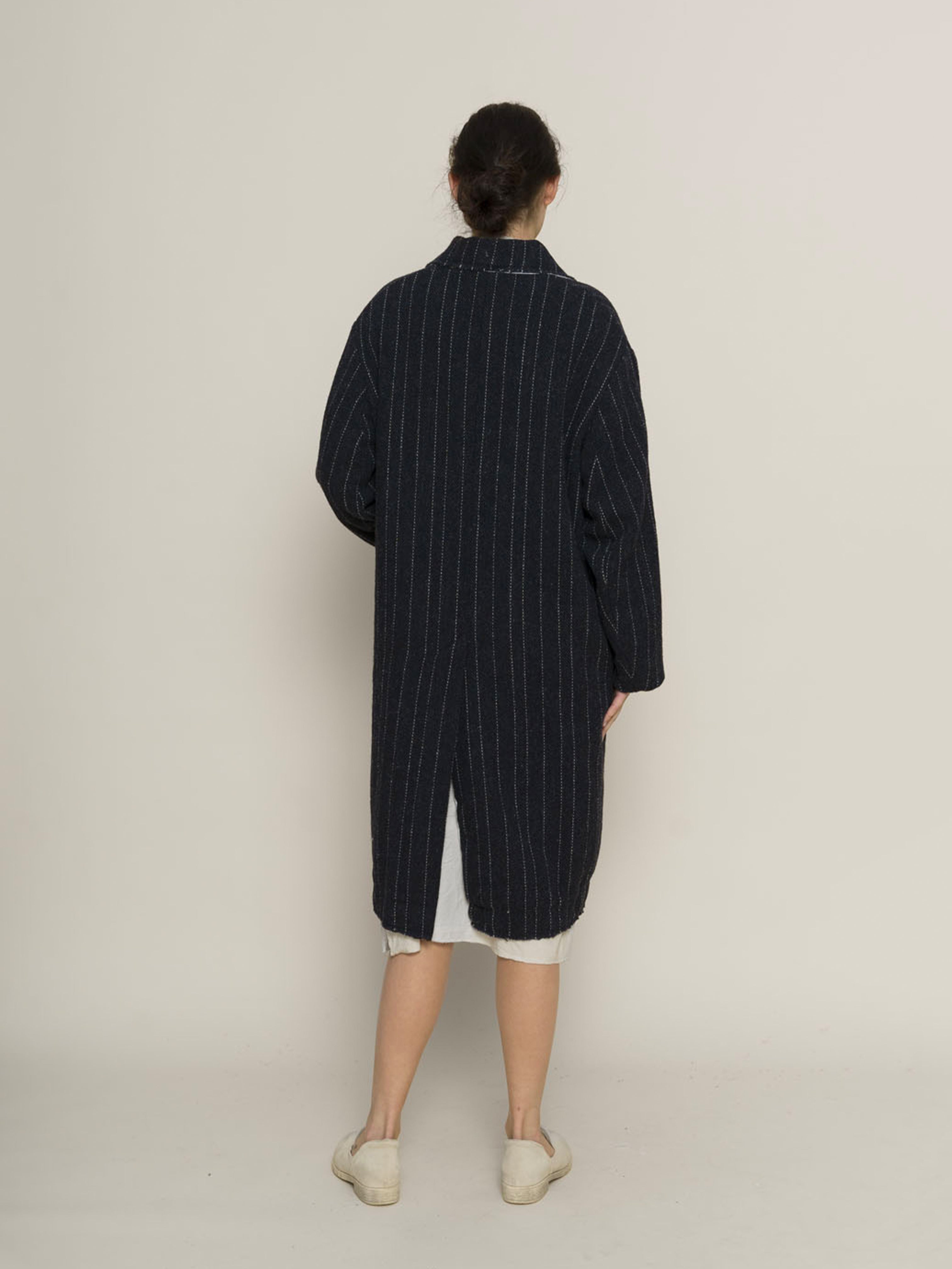 MABEL COAT NAVY STRIPE