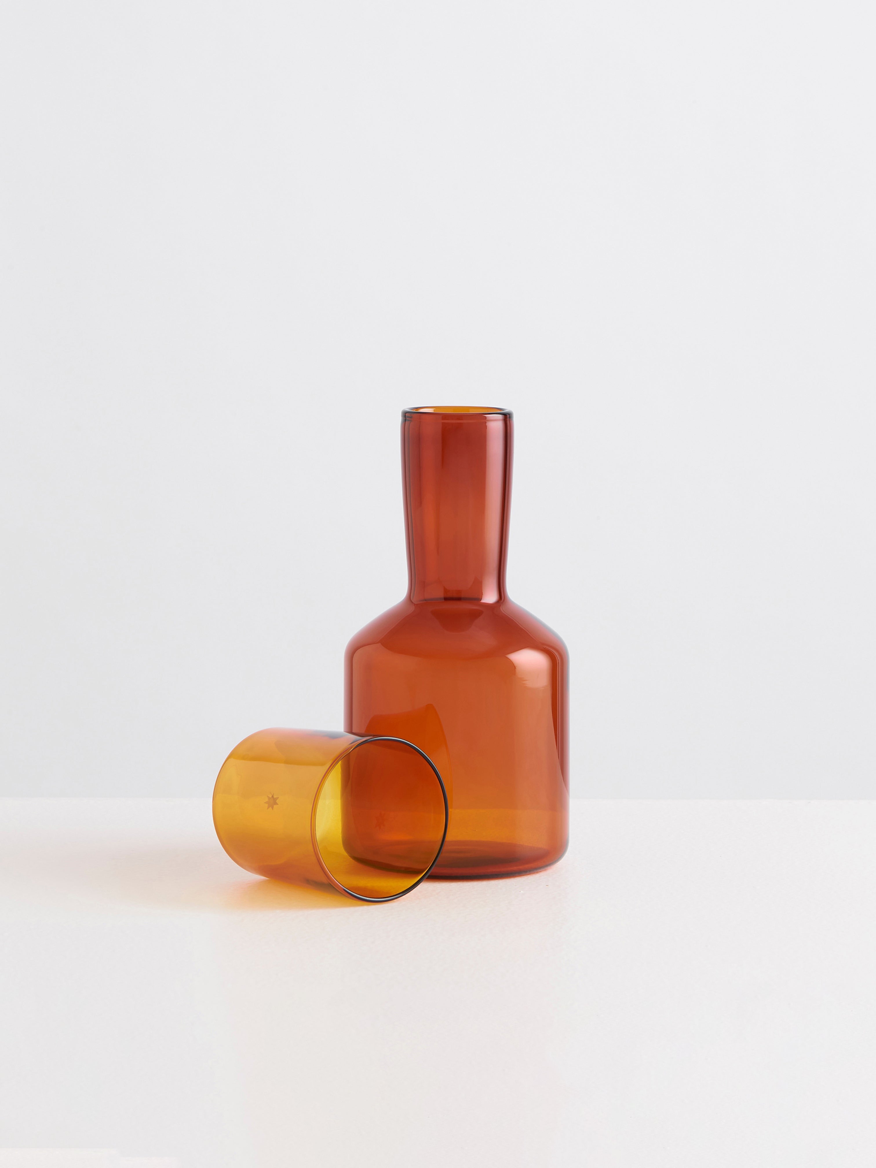 J'AI SOIF CARAFE AND GLASS SET AMBER