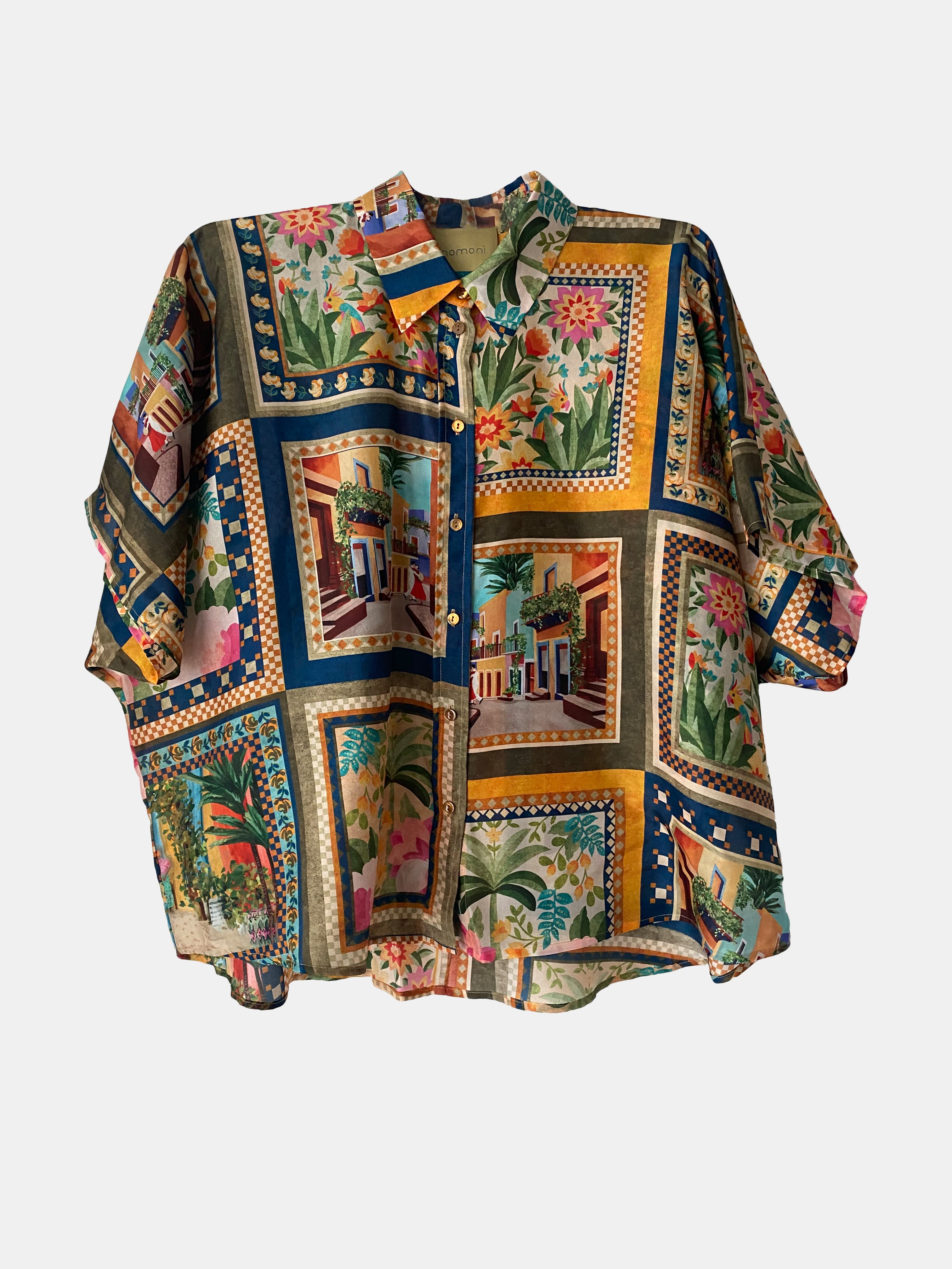 BROOKLYN SILK SHIRT MULTICOLOUR GREEN