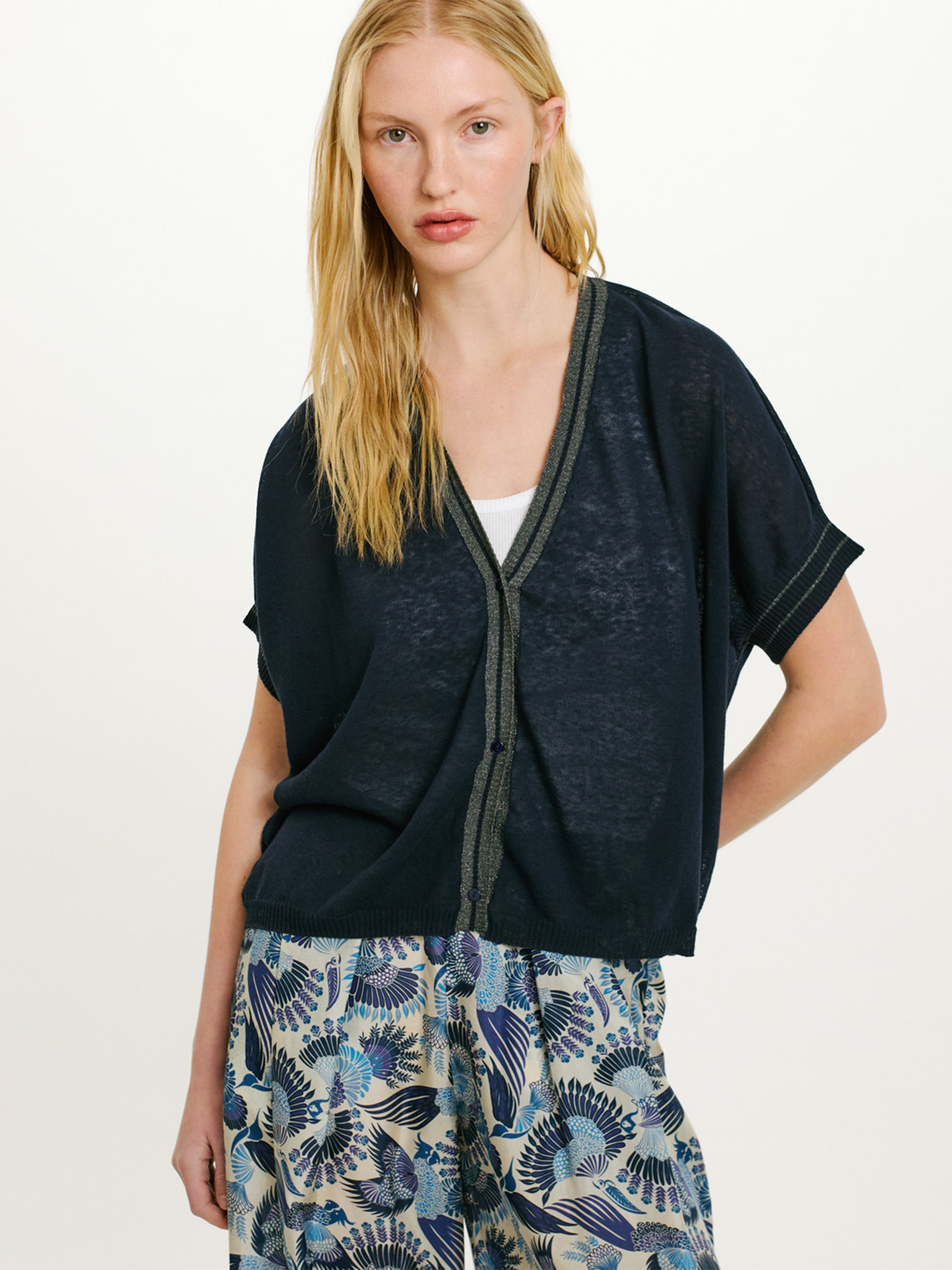 PRIPRIOCA KNIT CARDIGAN BLUE