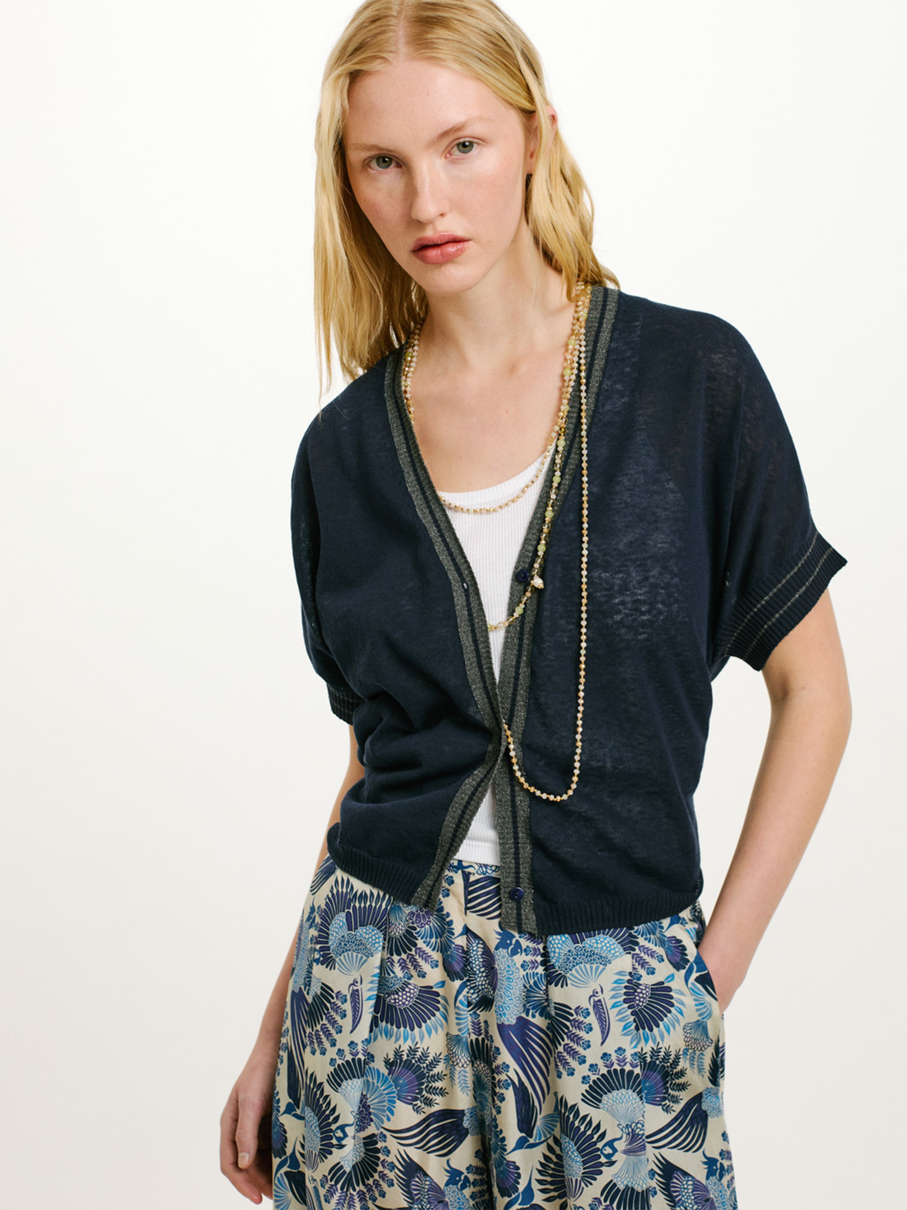 PRIPRIOCA KNIT CARDIGAN BLUE