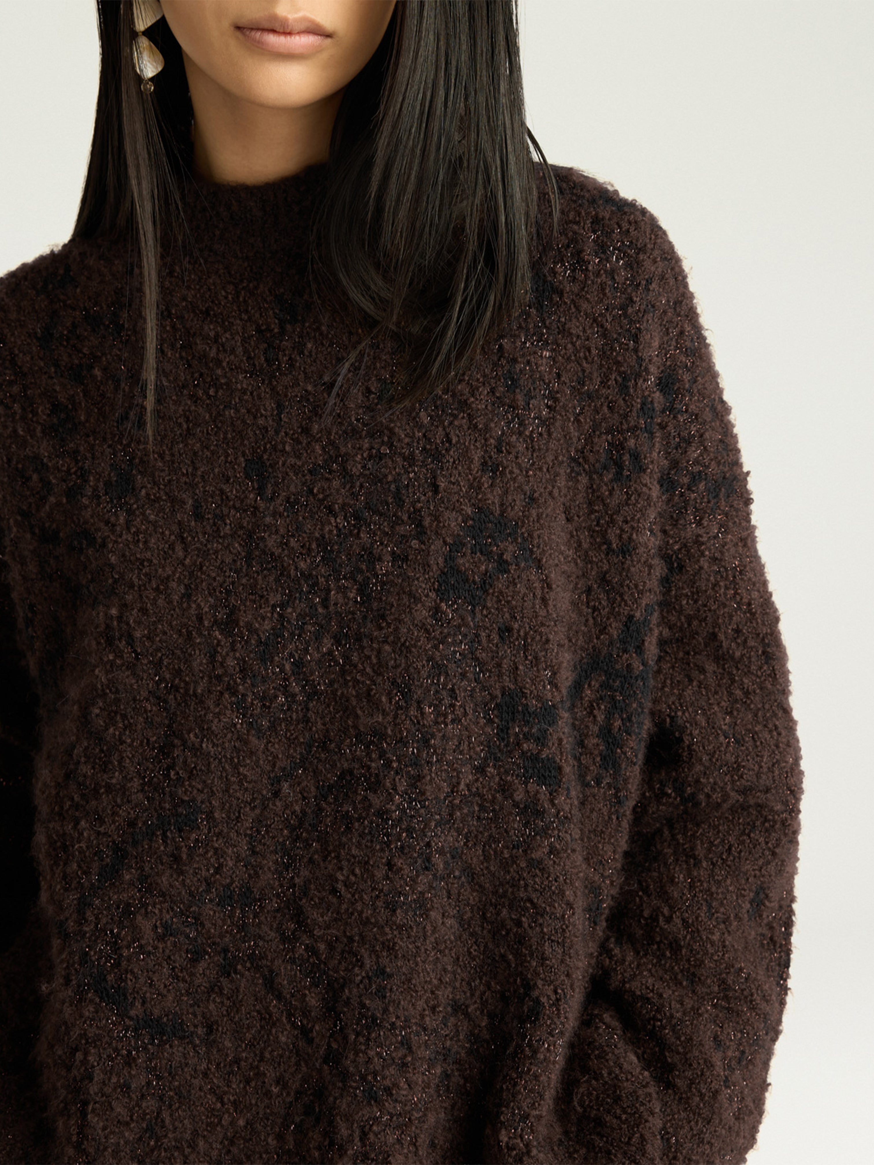 STELLA JACQUARD SWEATER CHOCOLATE
