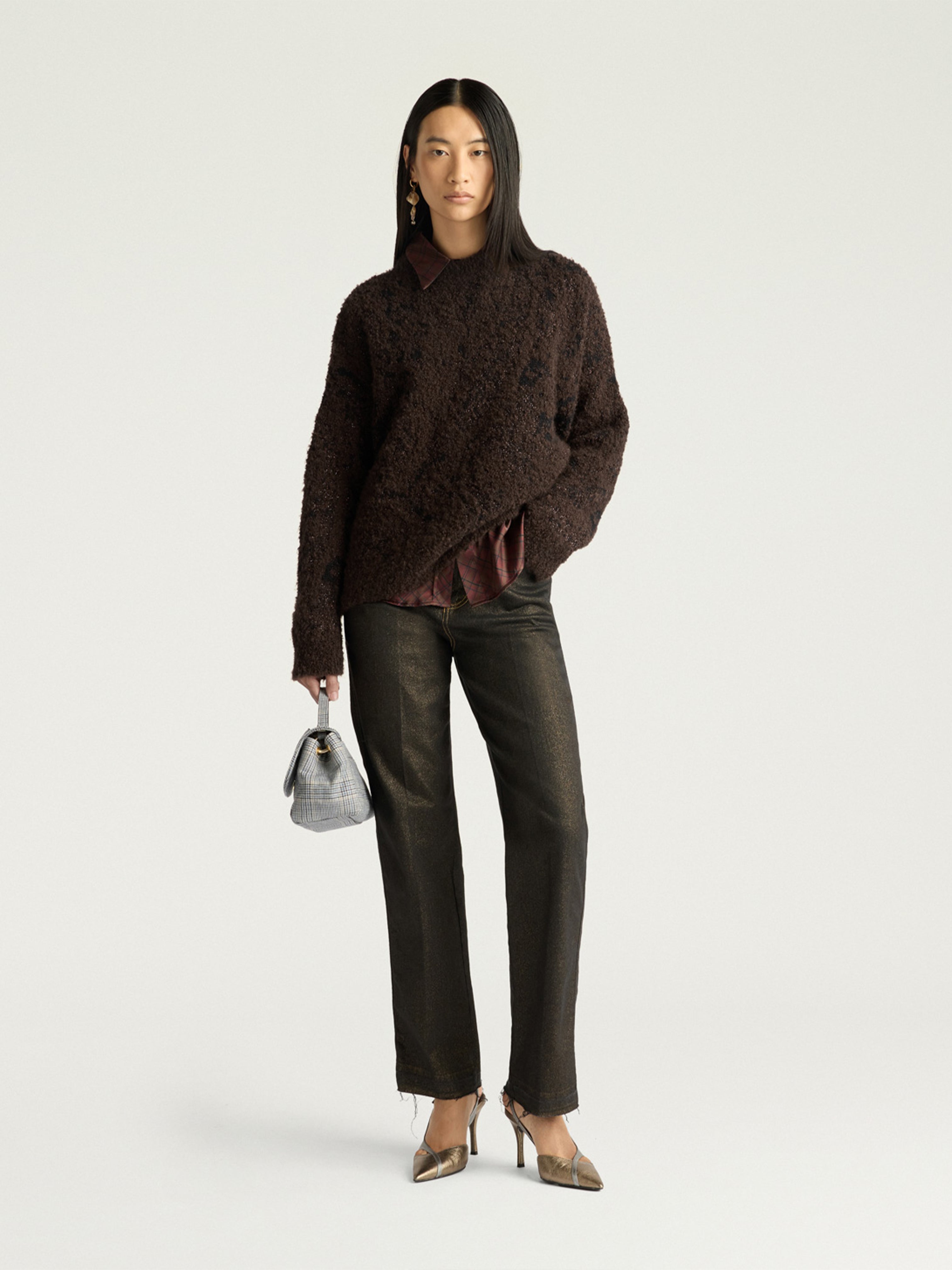 STELLA JACQUARD SWEATER CHOCOLATE