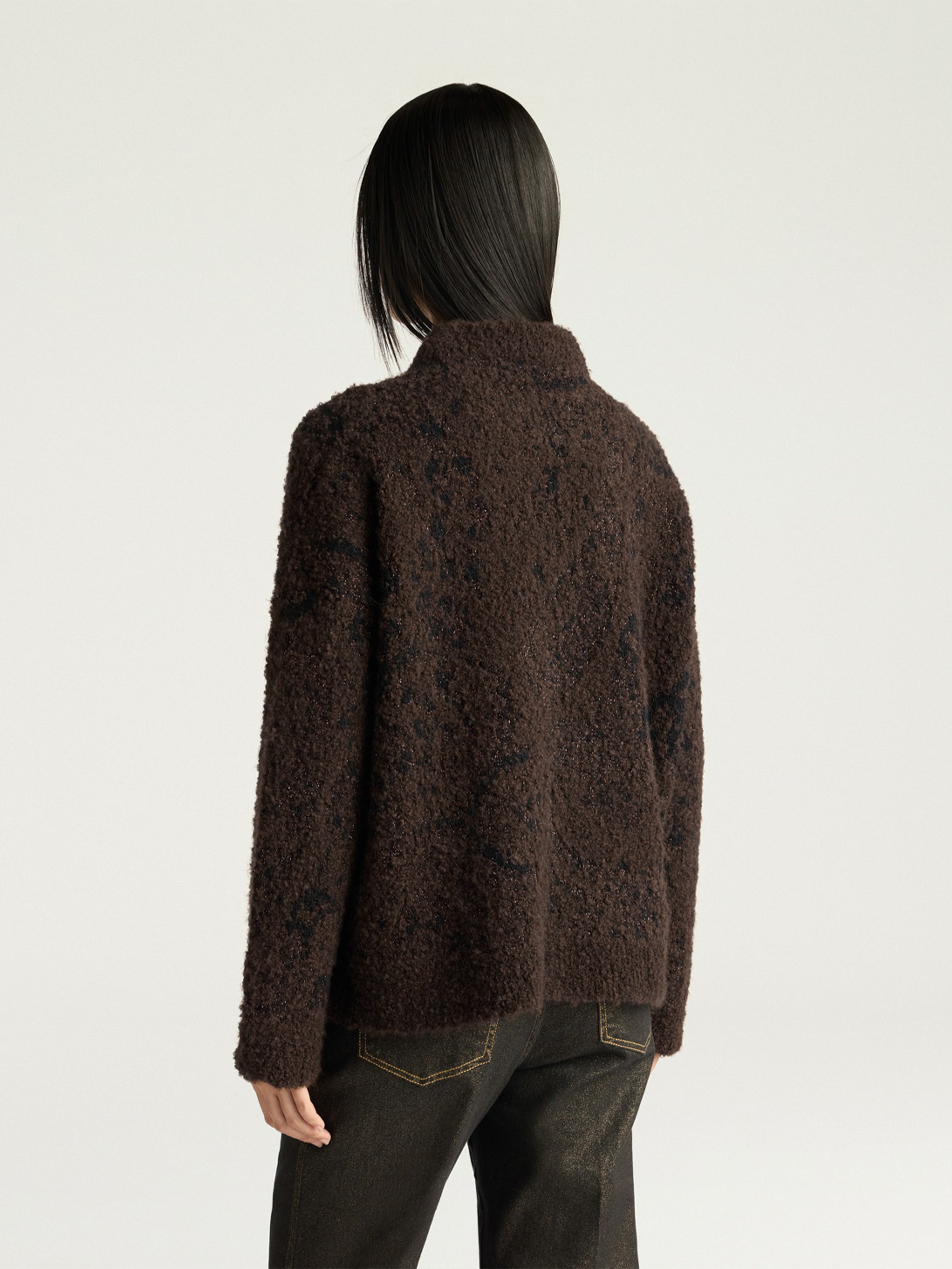 STELLA JACQUARD SWEATER CHOCOLATE