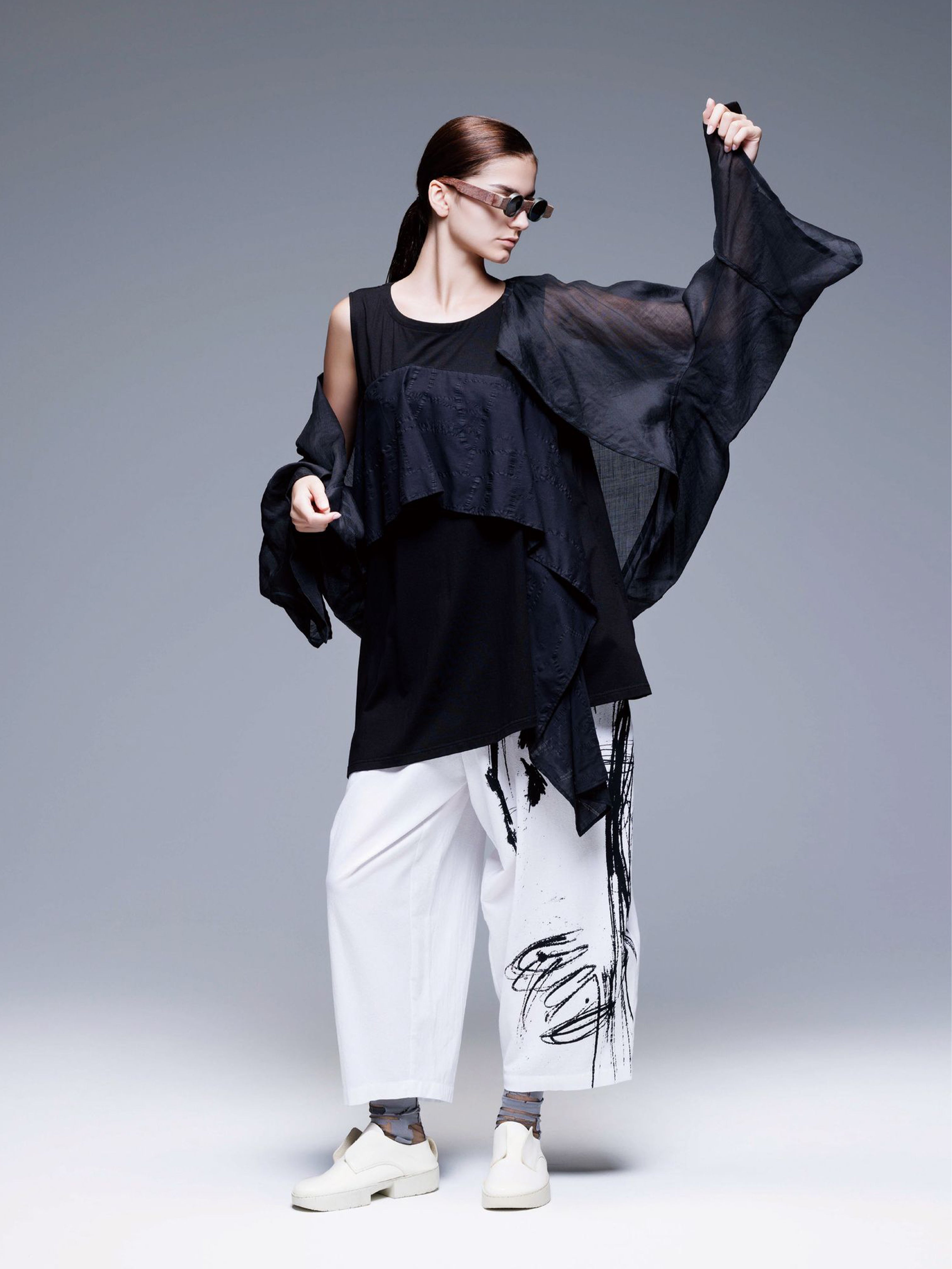 PRINT PANT WHITE/BLACK