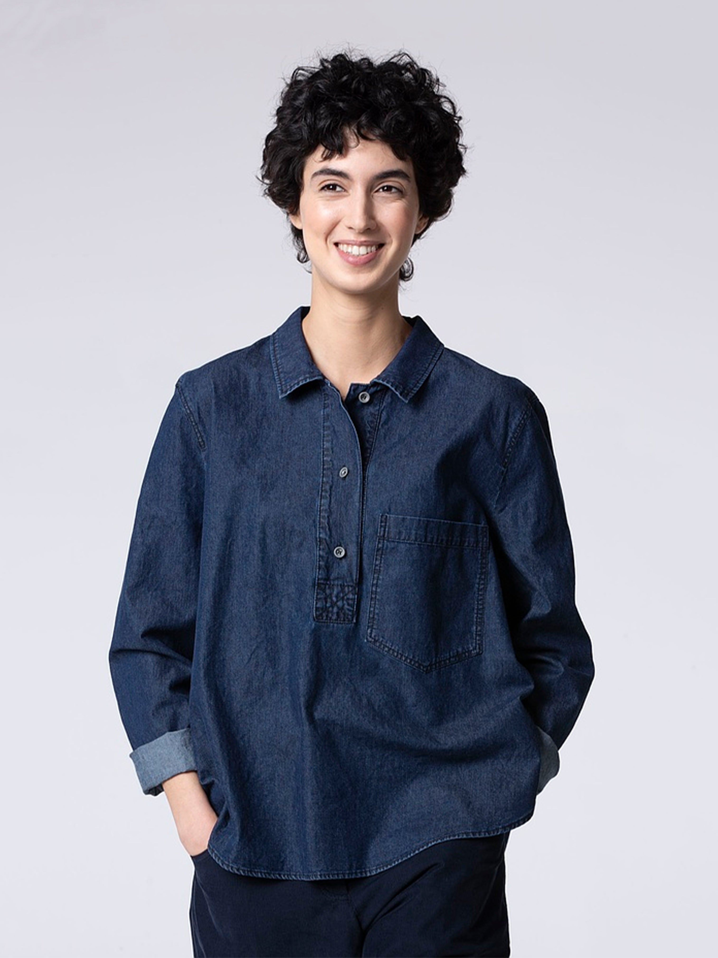 A-LINE SHIRT WASH DENIM
