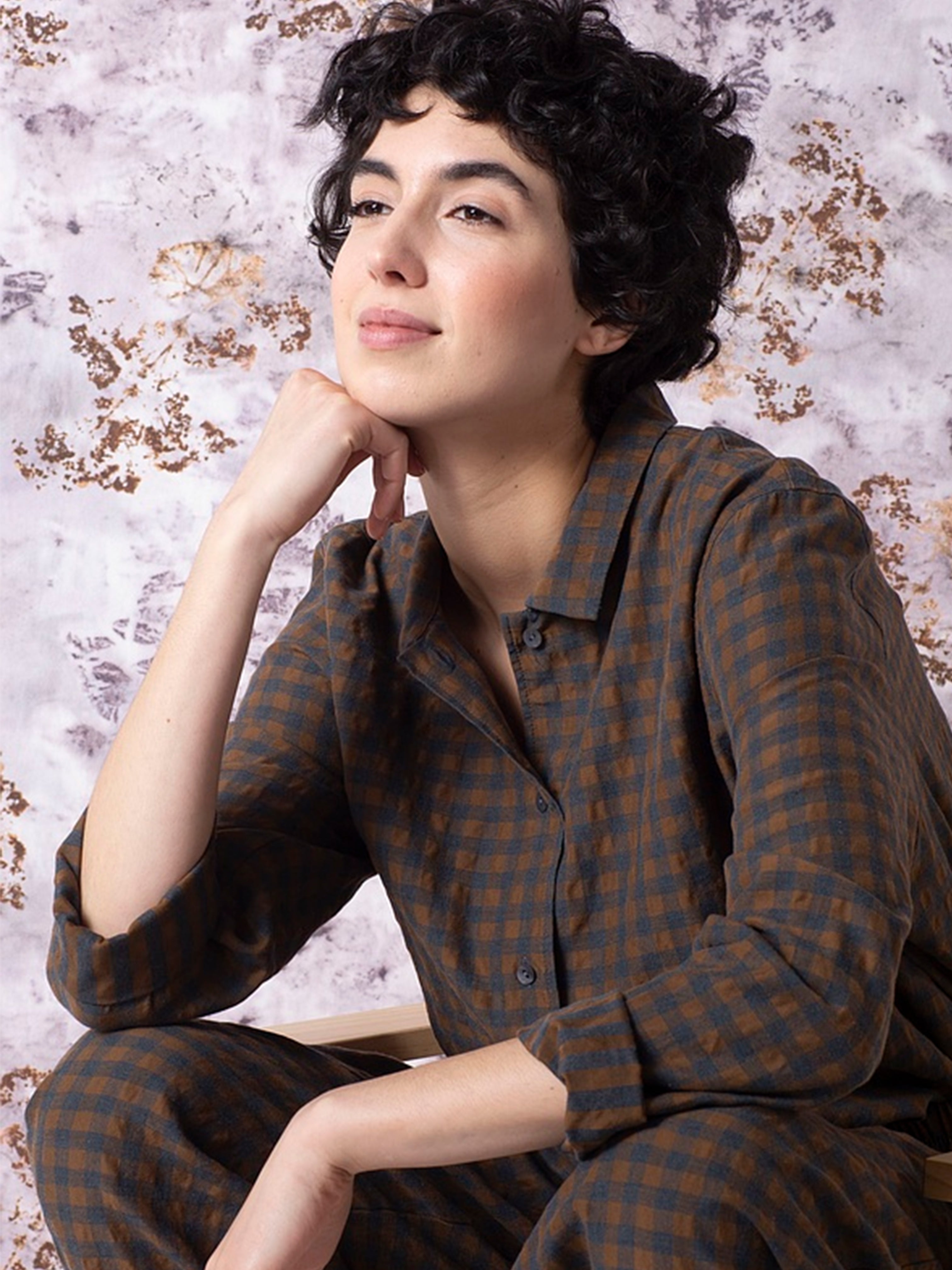 A-LINE VICHY CHECK SHIRT LIQUEUR