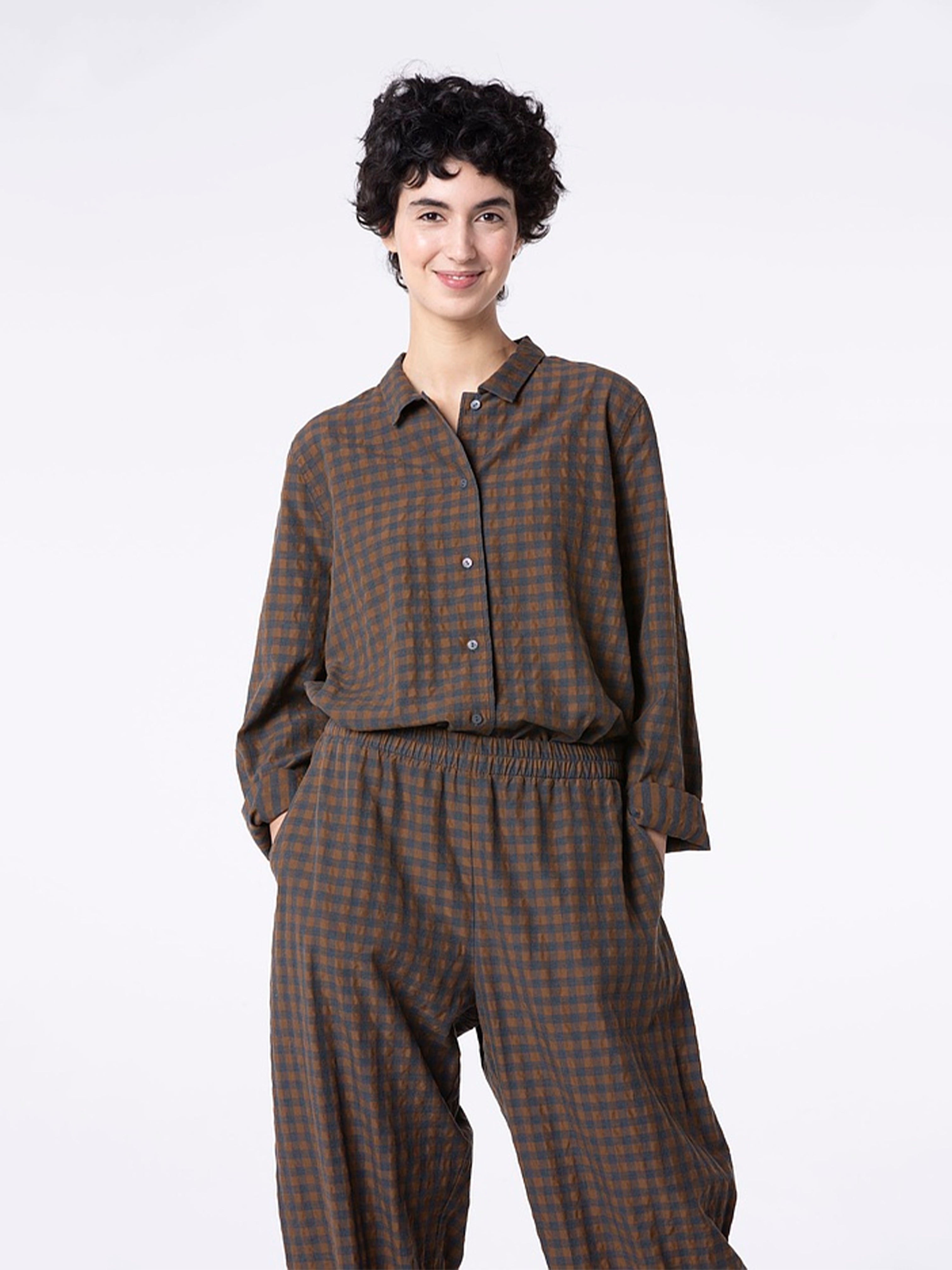 A-LINE VICHY CHECK SHIRT LIQUEUR