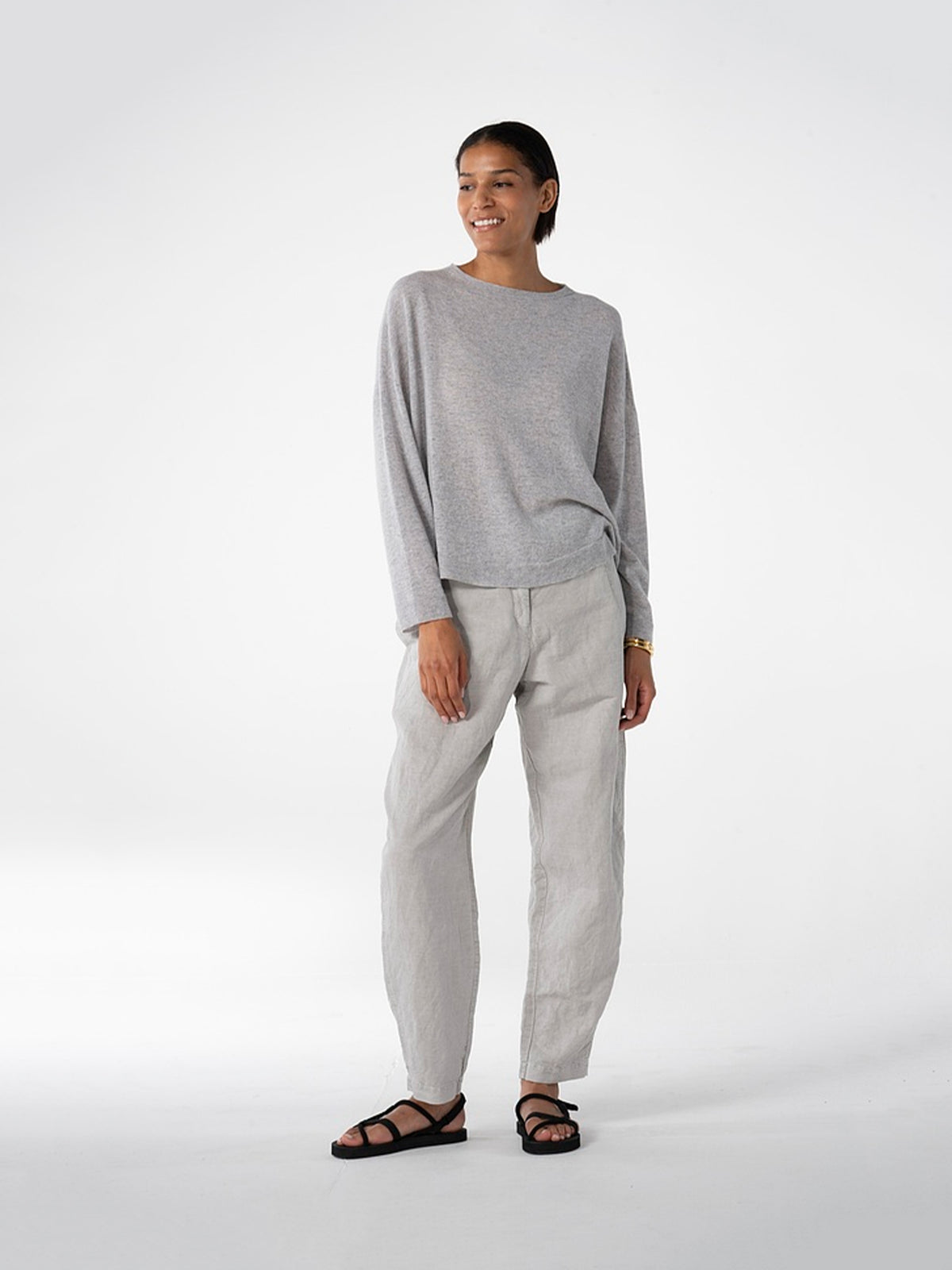 LINEN COTTON PANT 636 CHALK