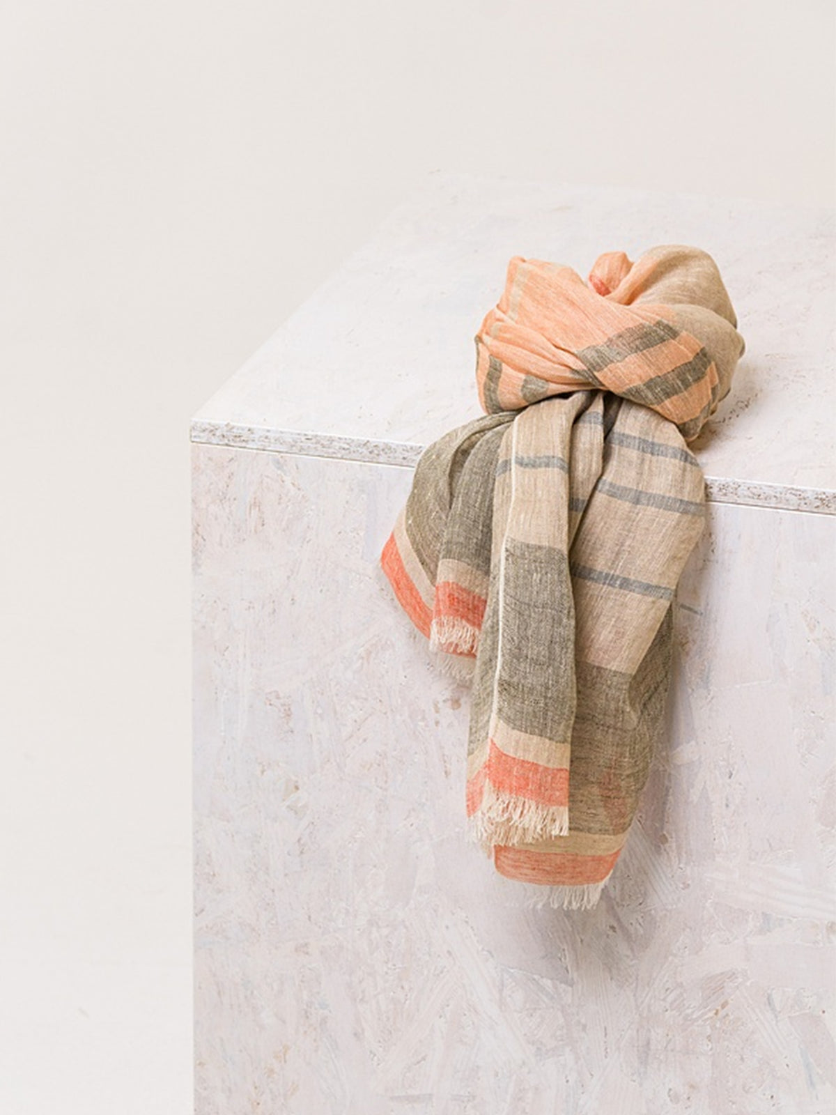 LINEN ISCHIKO SCARF 603 RUST