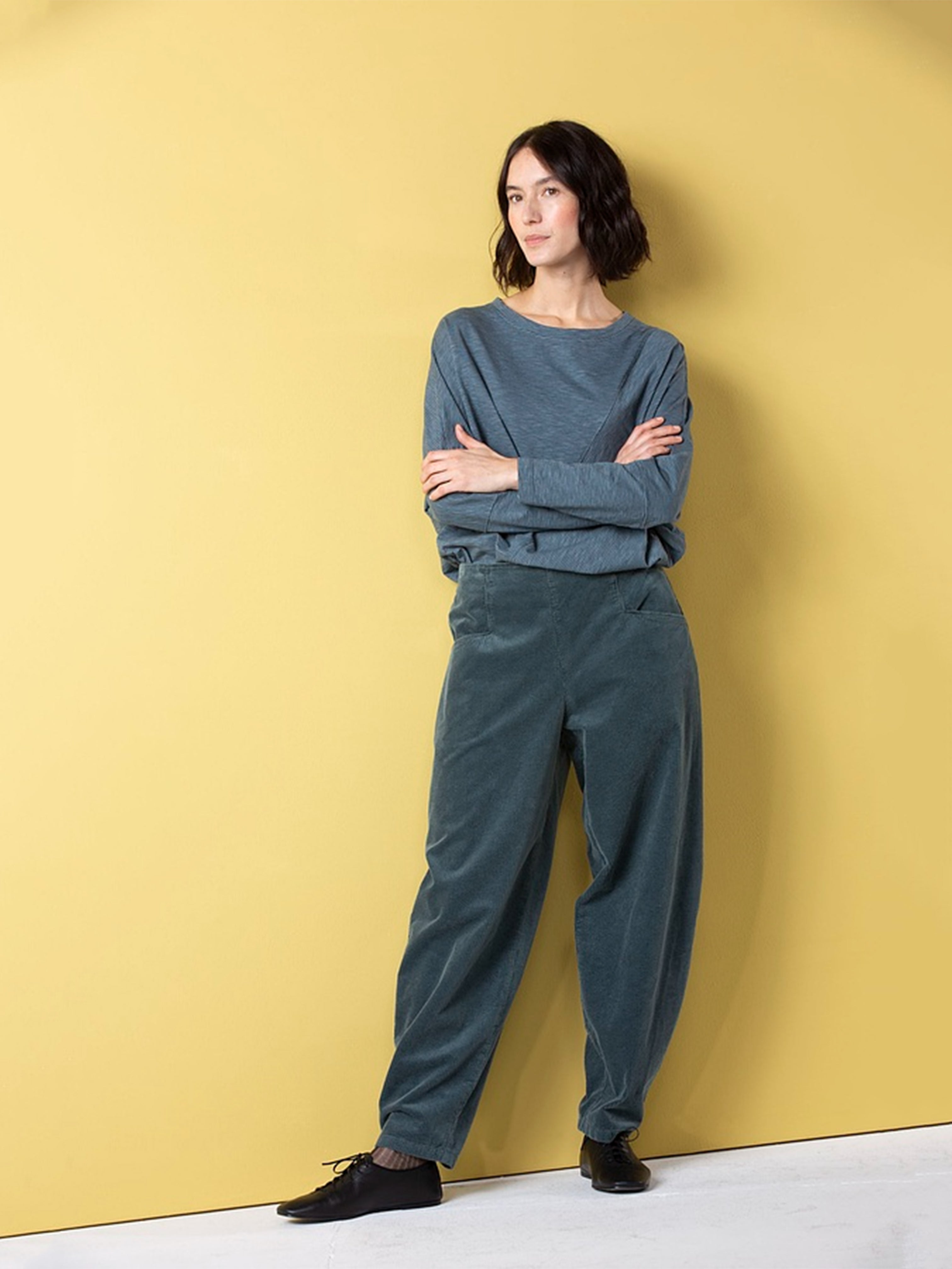 FLAT FRONT CORD PANT PACIFIC