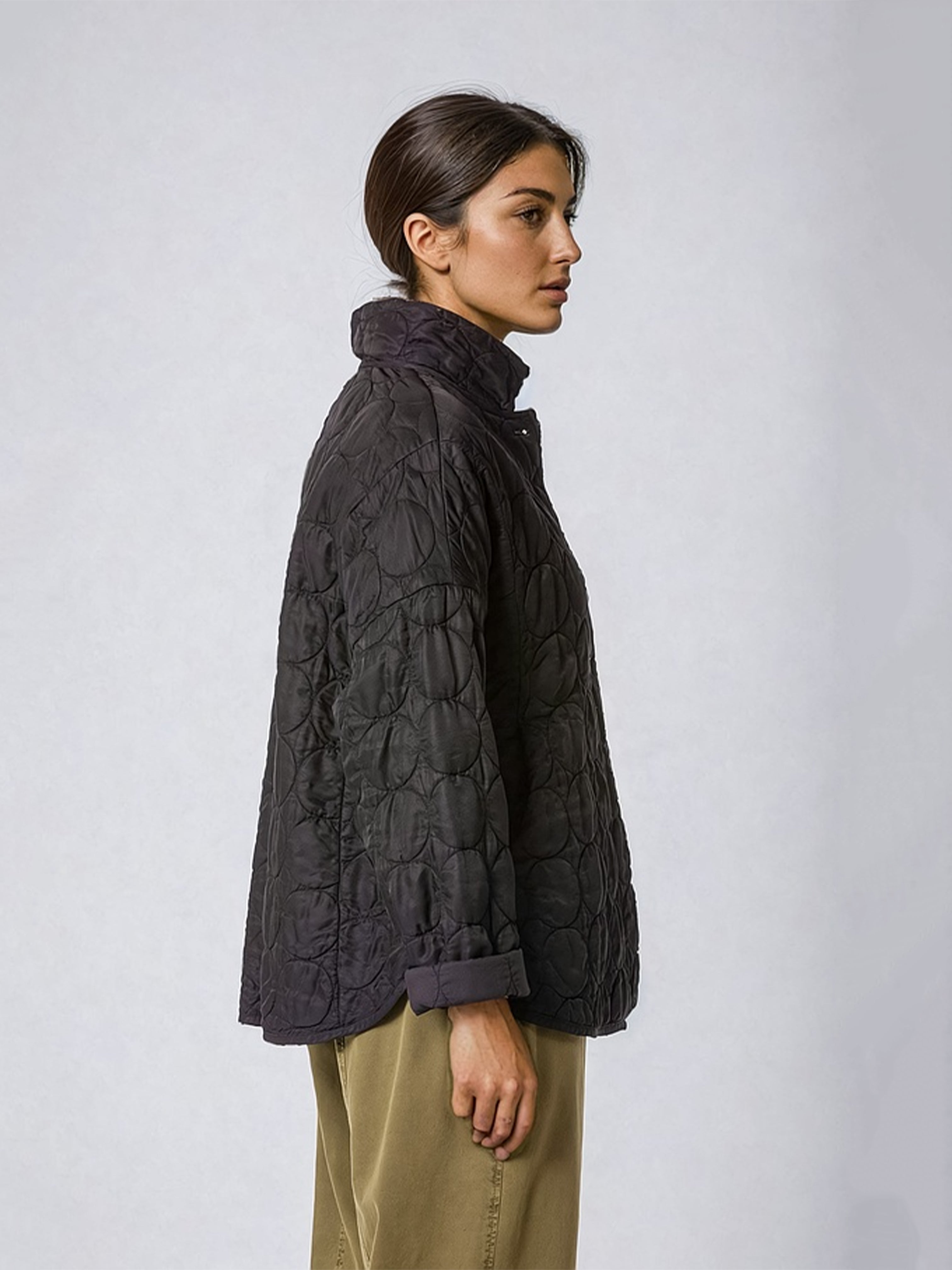 QUILTED DOTS JACKET BLACK