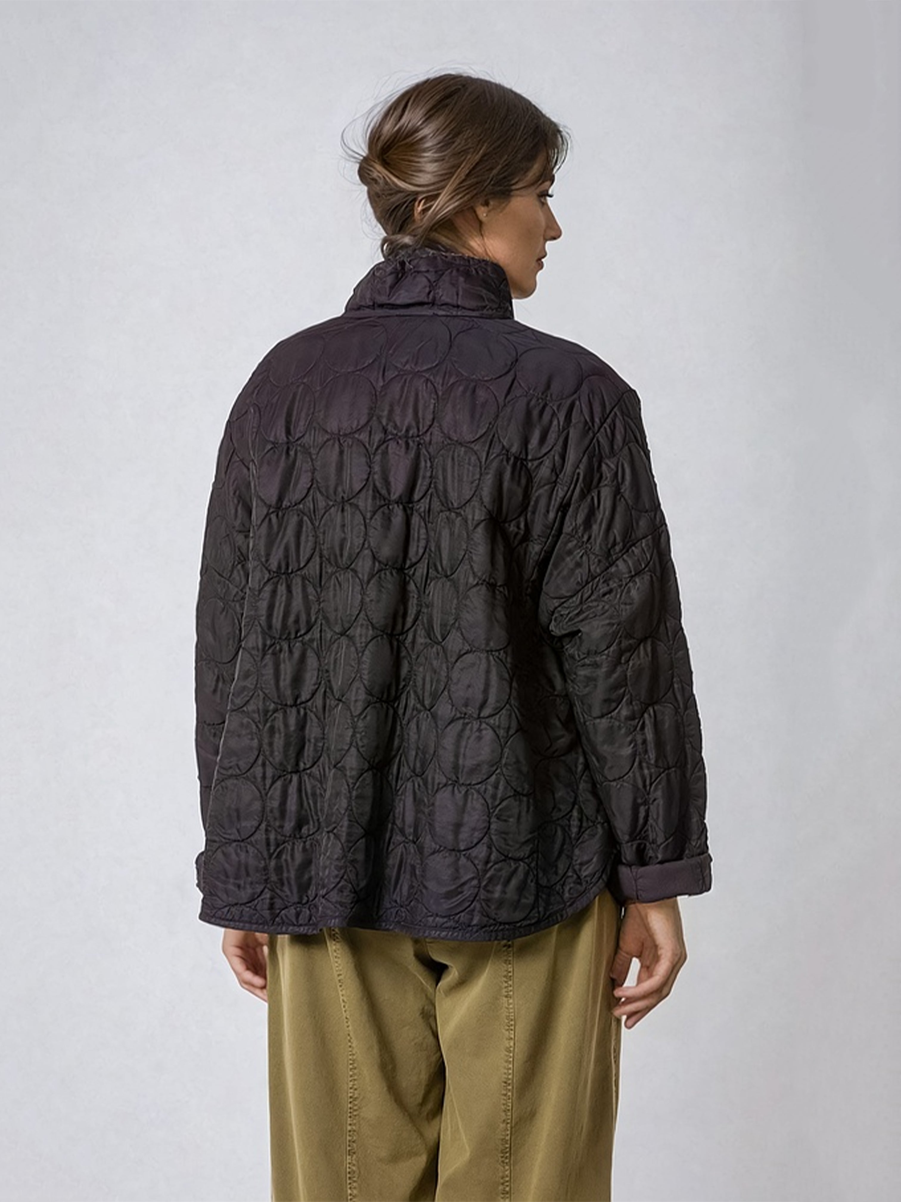 QUILTED DOTS JACKET BLACK