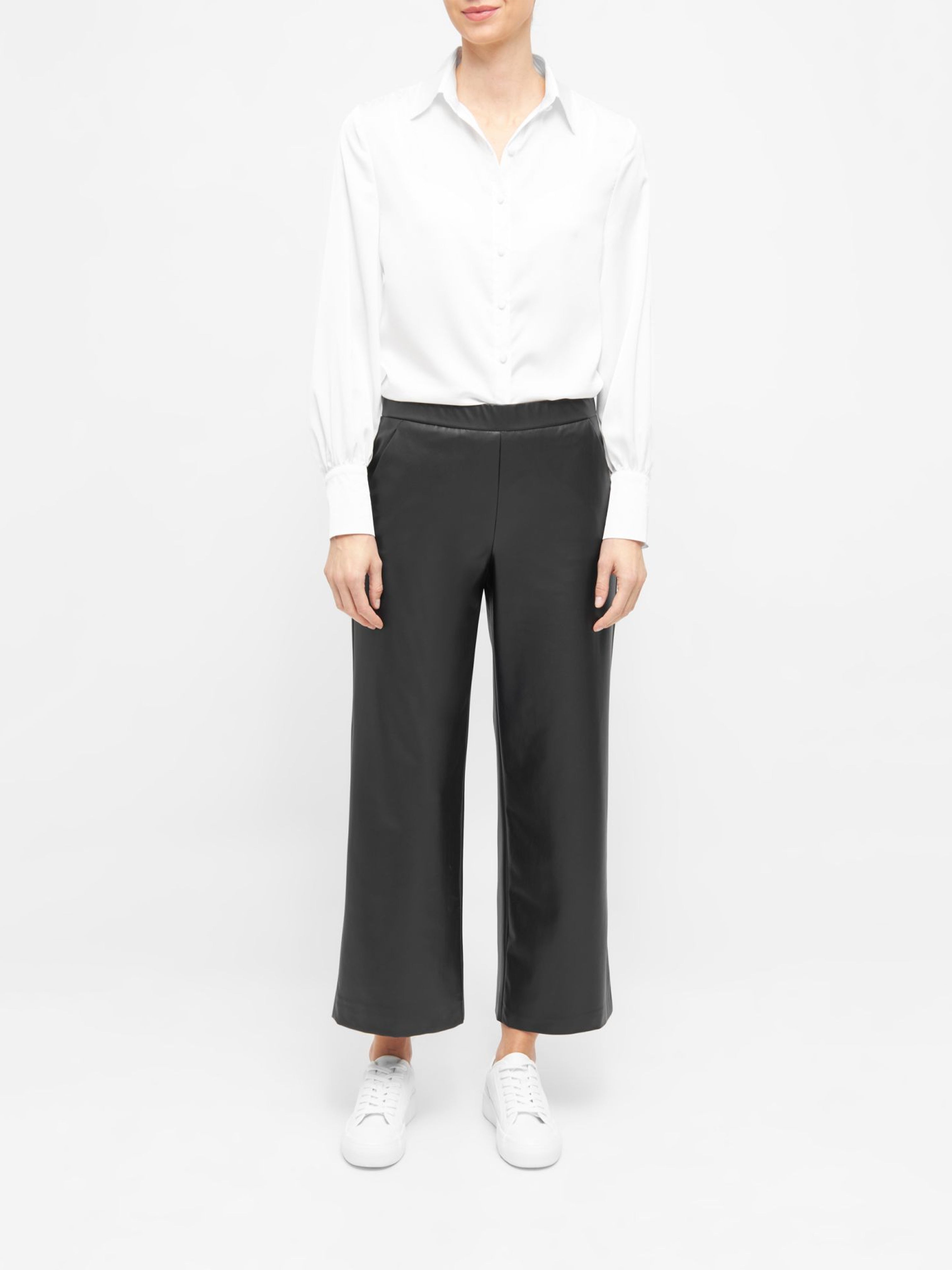 PALINA 6/8 VEGAN LEATHER PANT BLACK