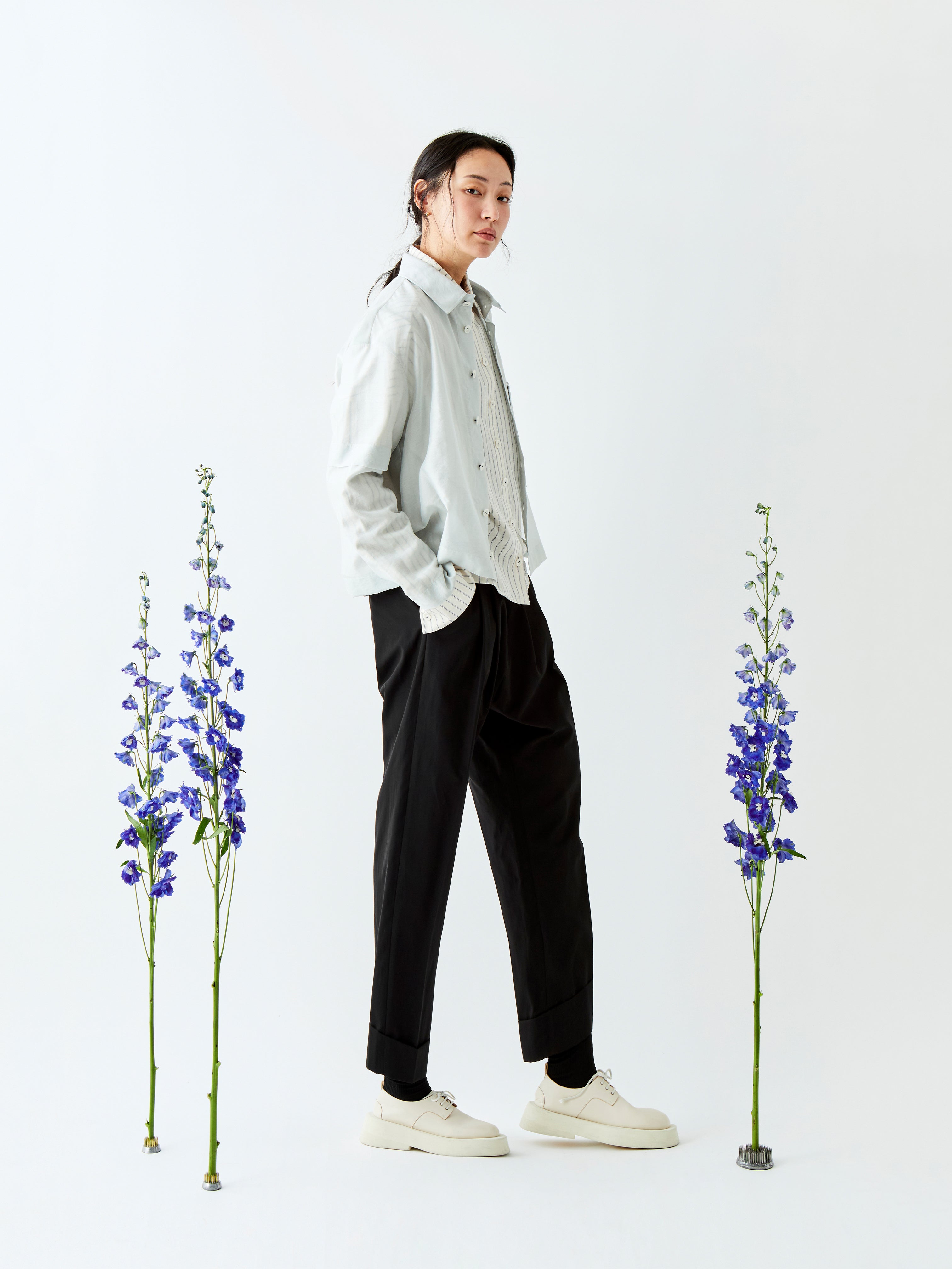 SHIRT BC030 GREY STRIPE