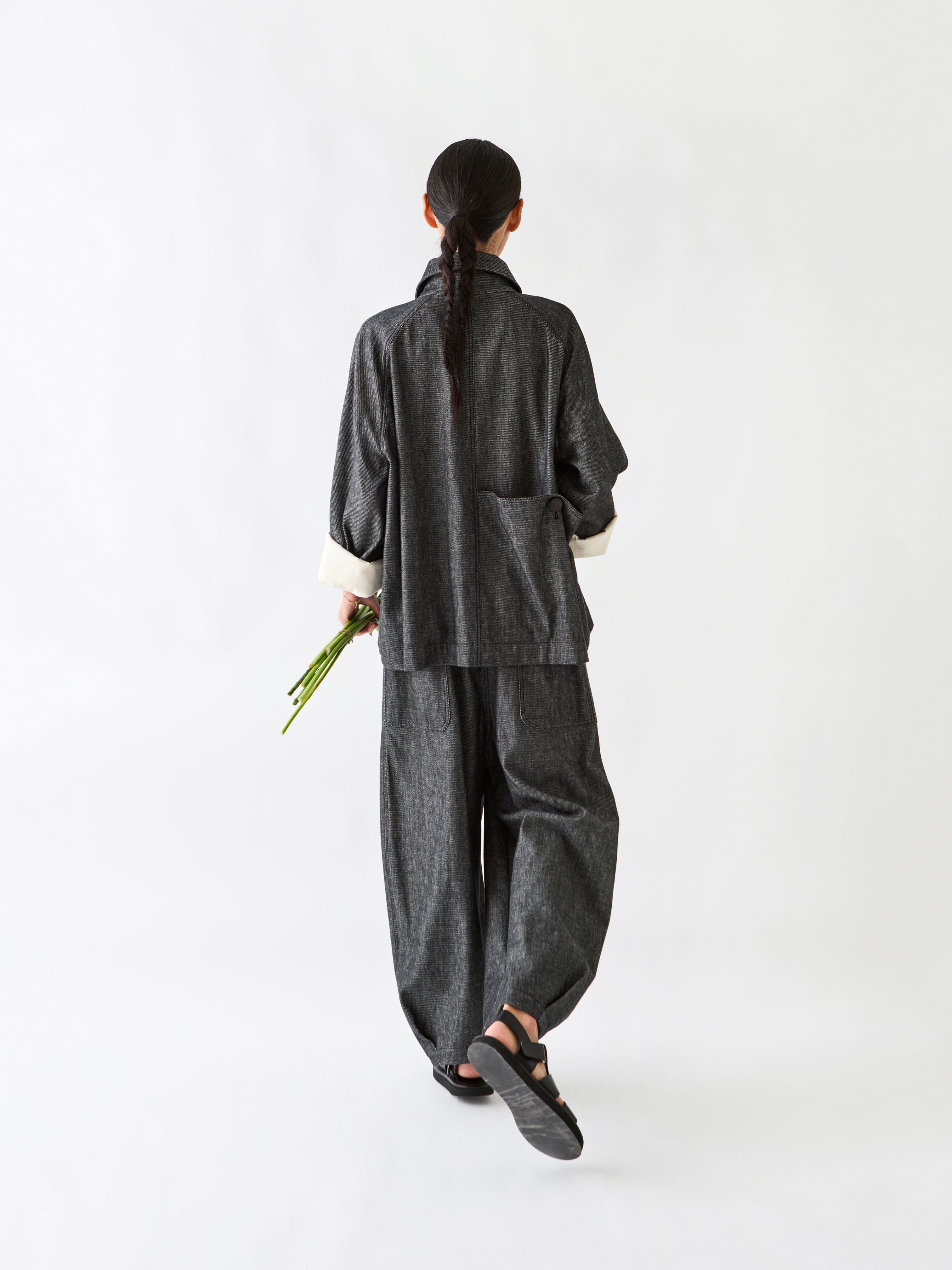 PC090 DENIM BARREL PANT DARK BLUE