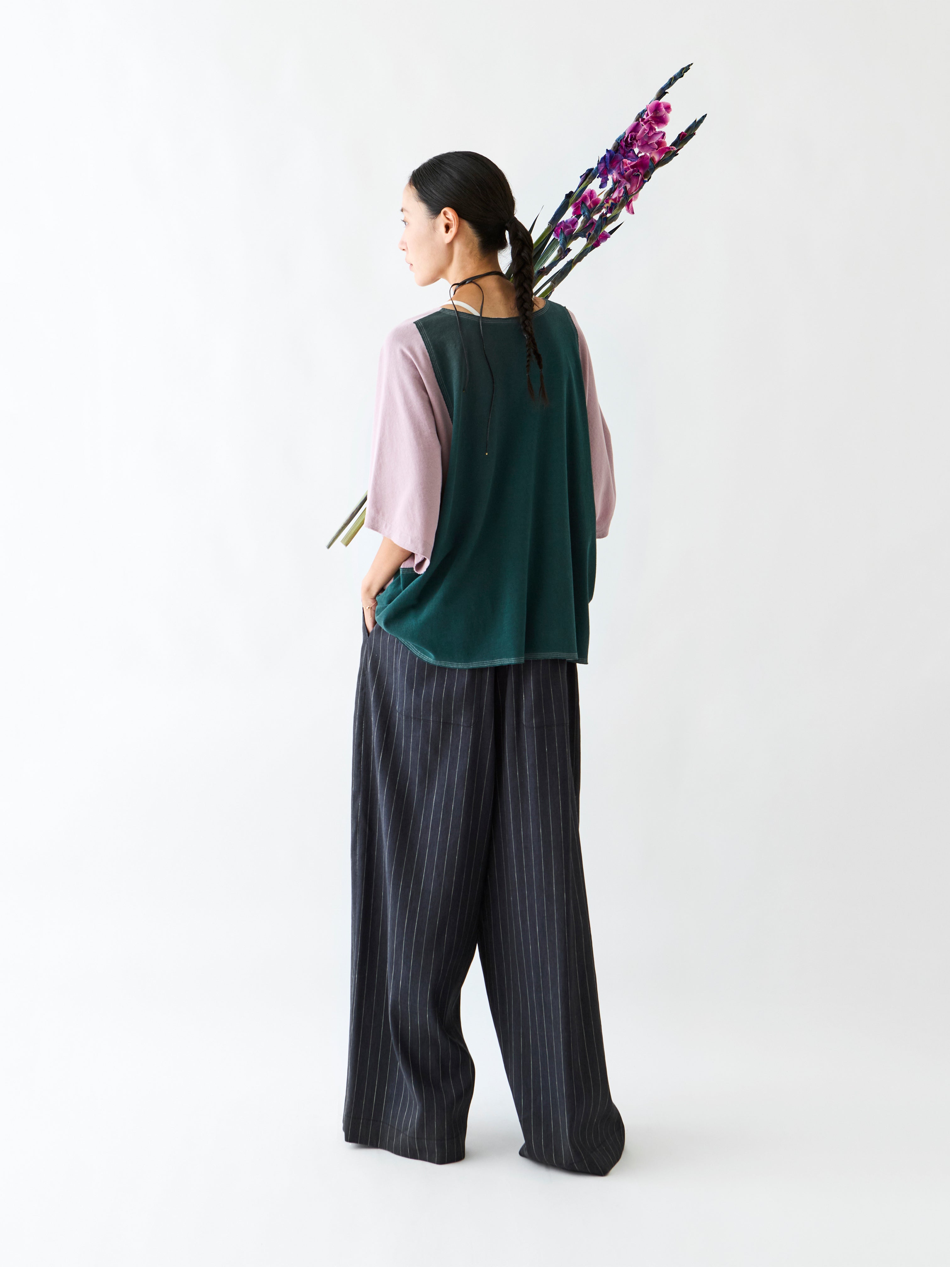 TC010 T-SHIRT ROSE/GREEN