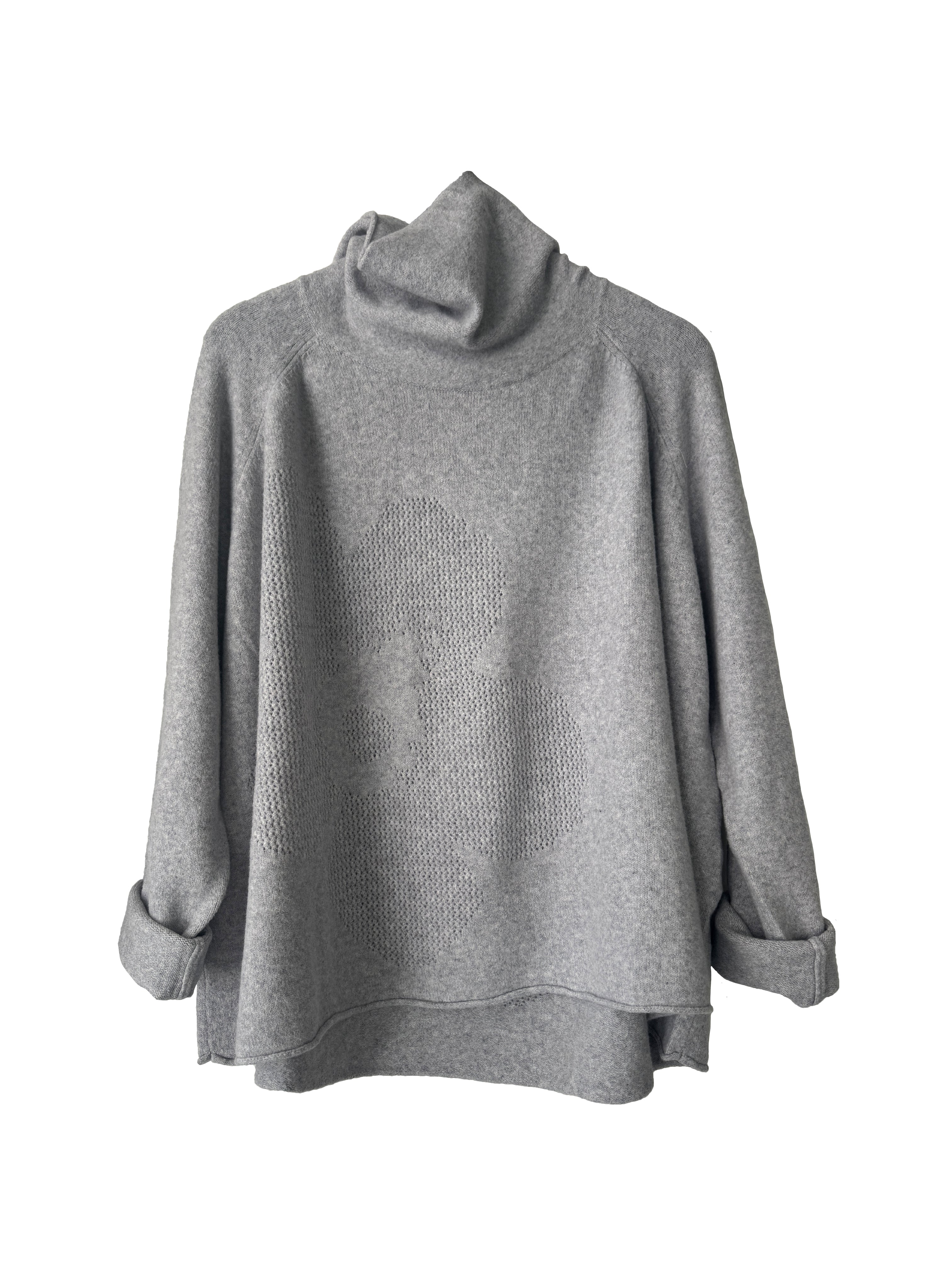 ROLL NECK KNIT LIGHT GREY