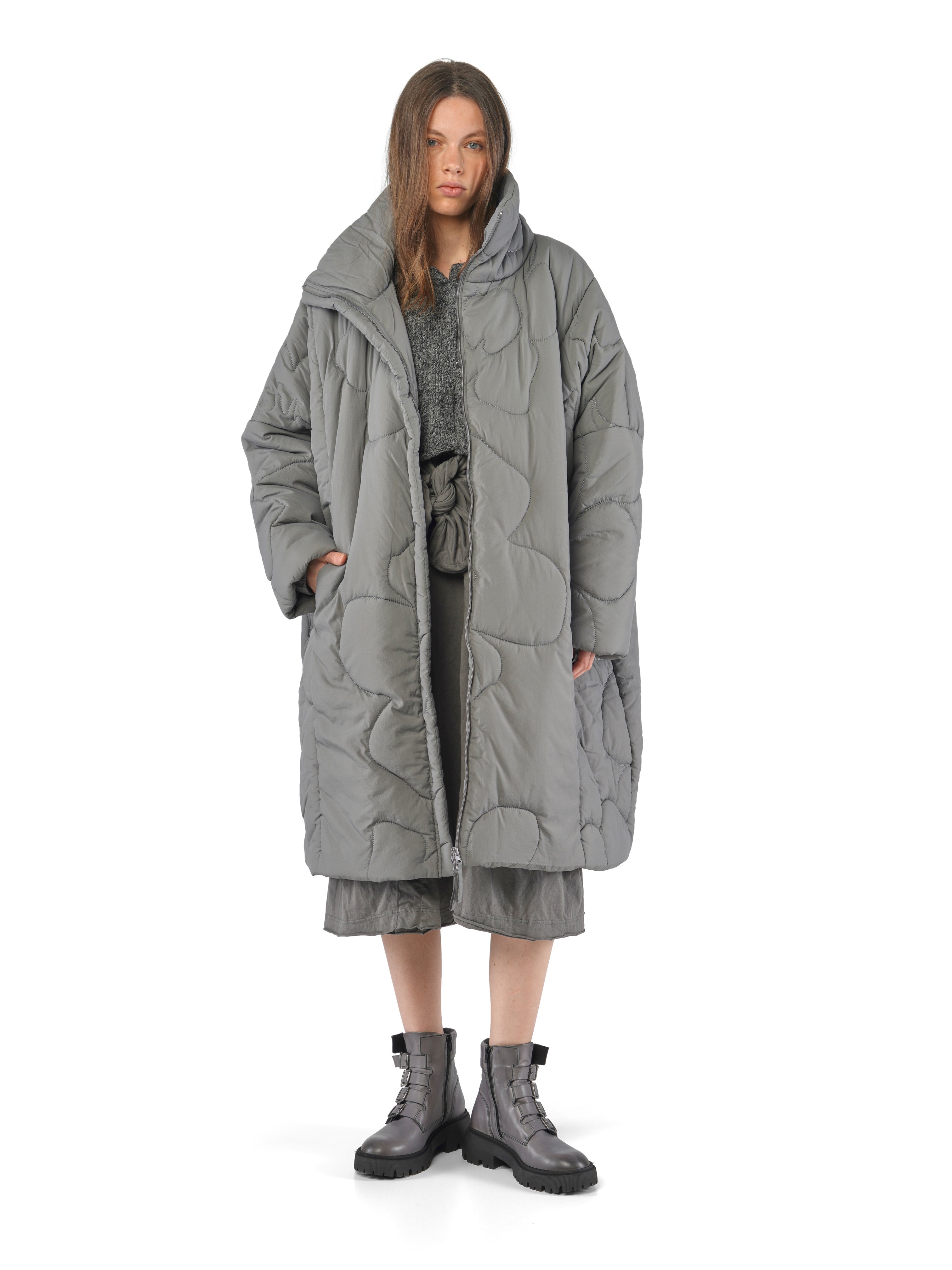 KNIT CROPPED CARDIGAN LIGHT GREY