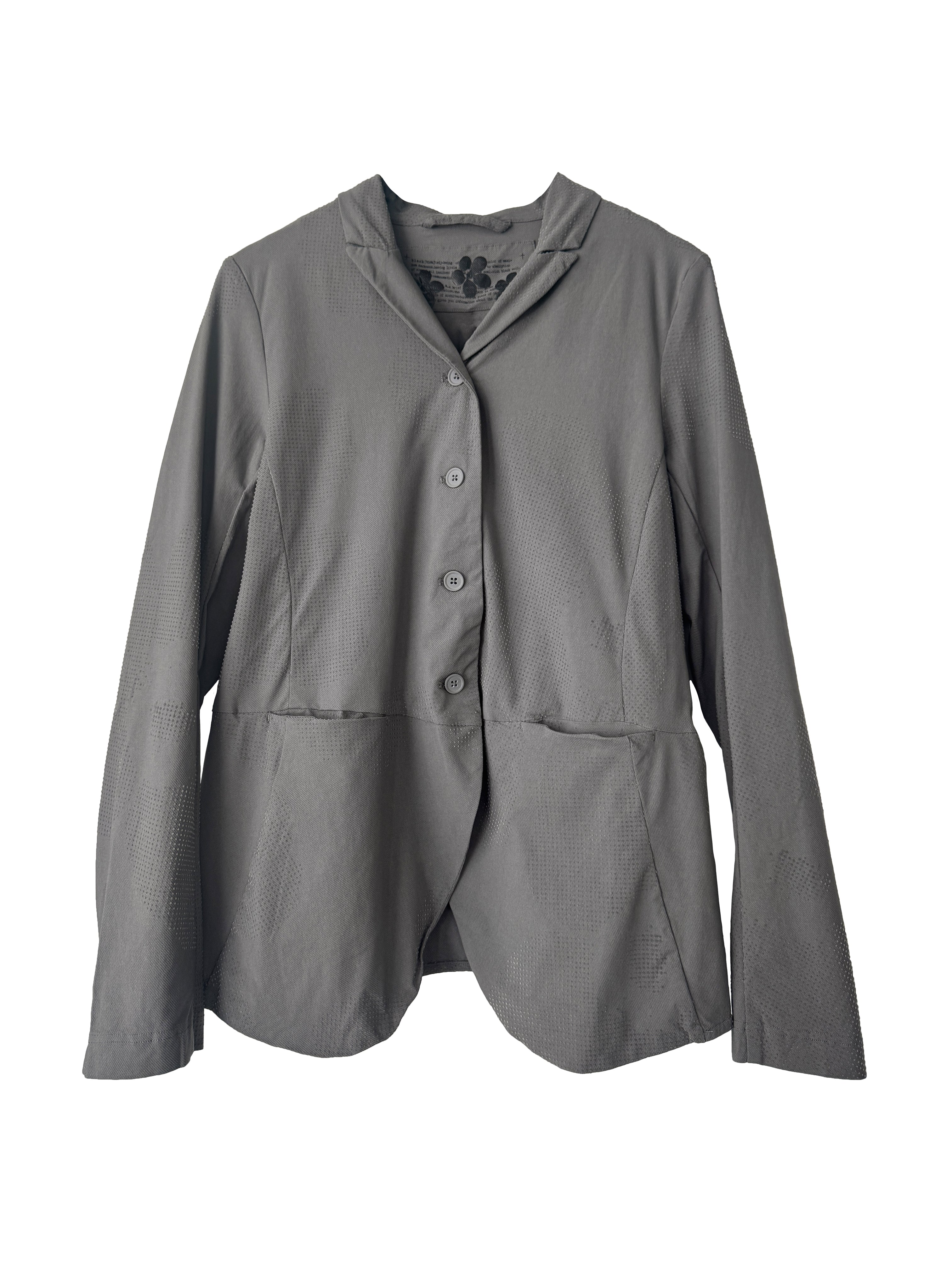 RELAXED VELVET FLOCK JACKET DARK GREY