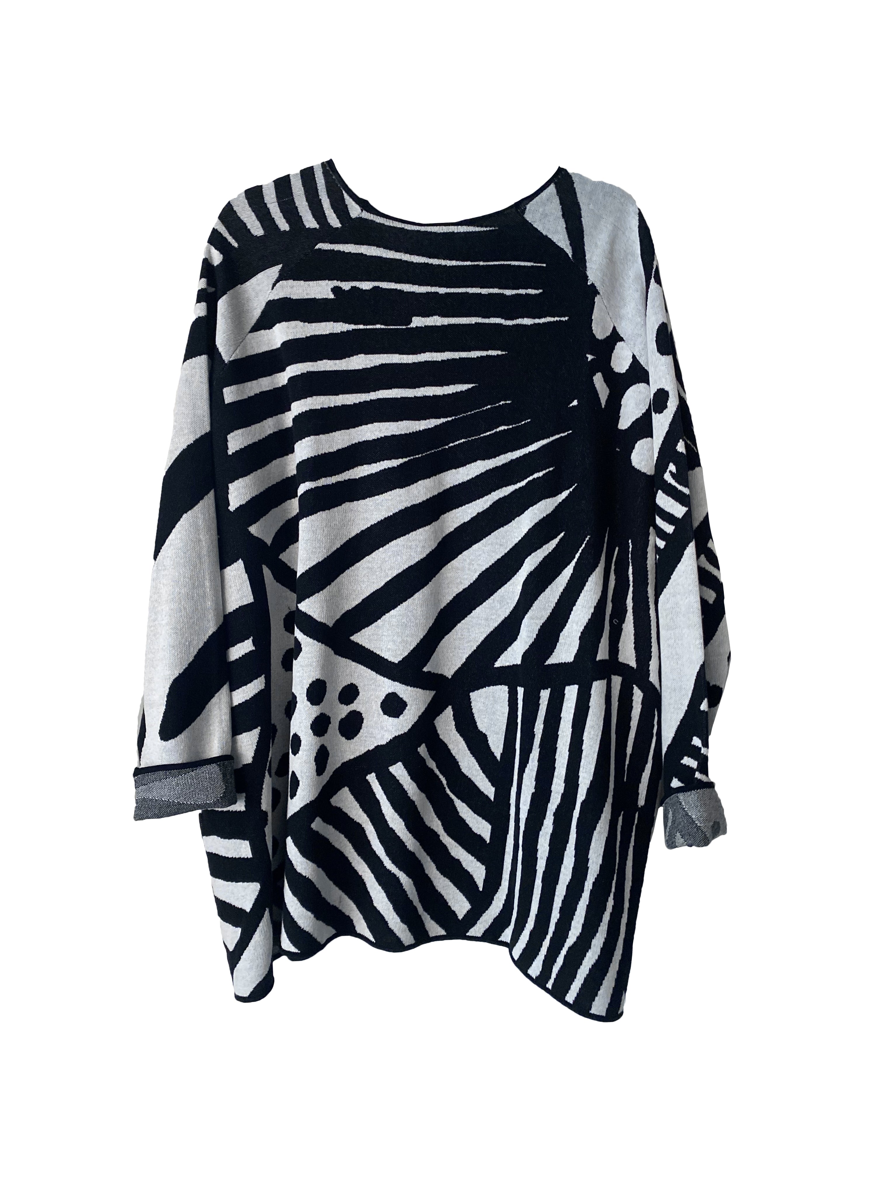 KNIT TUNIC BLACK JACQUARD
