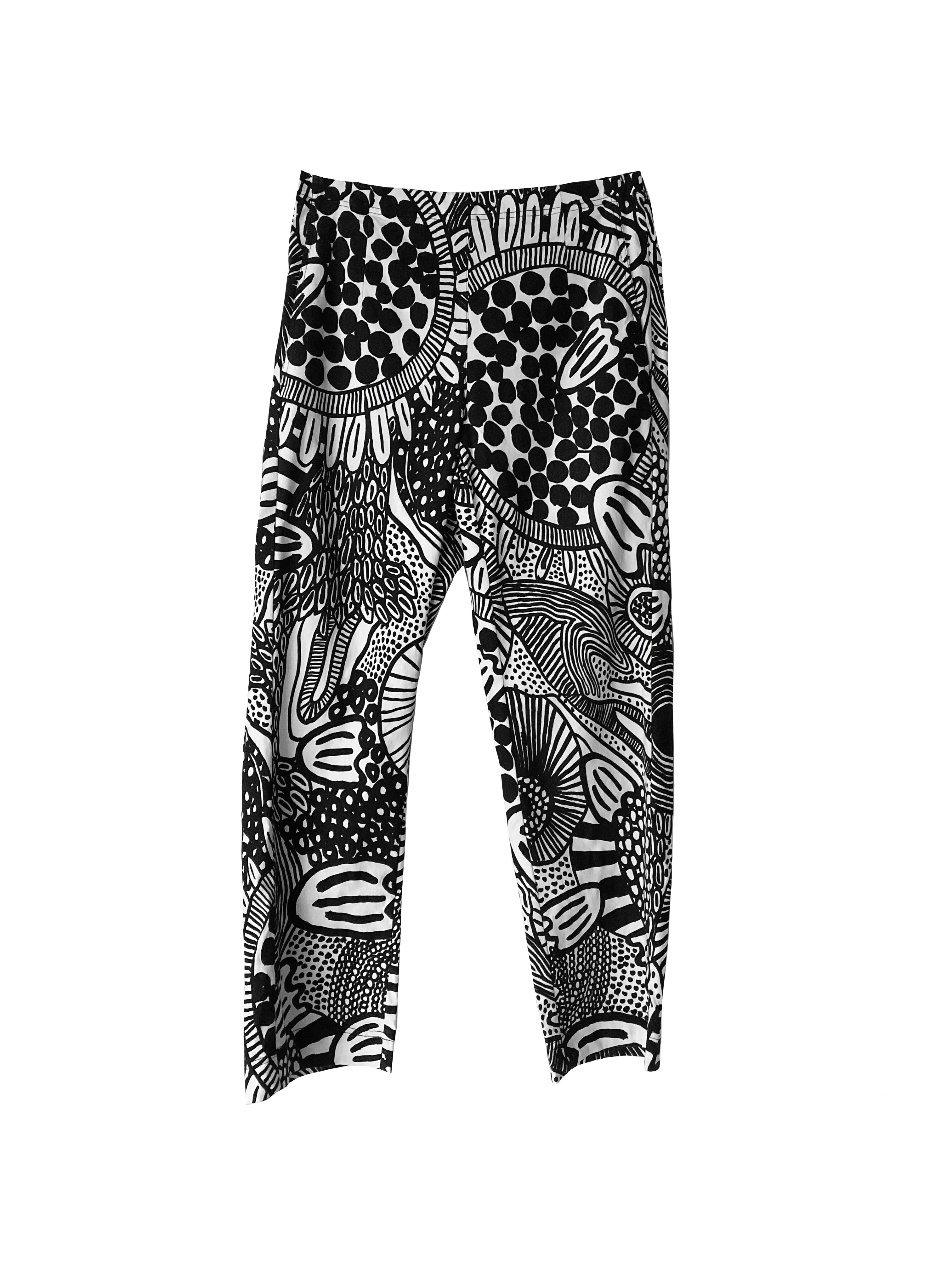 STRAIGHT PANT BLACK PRINT