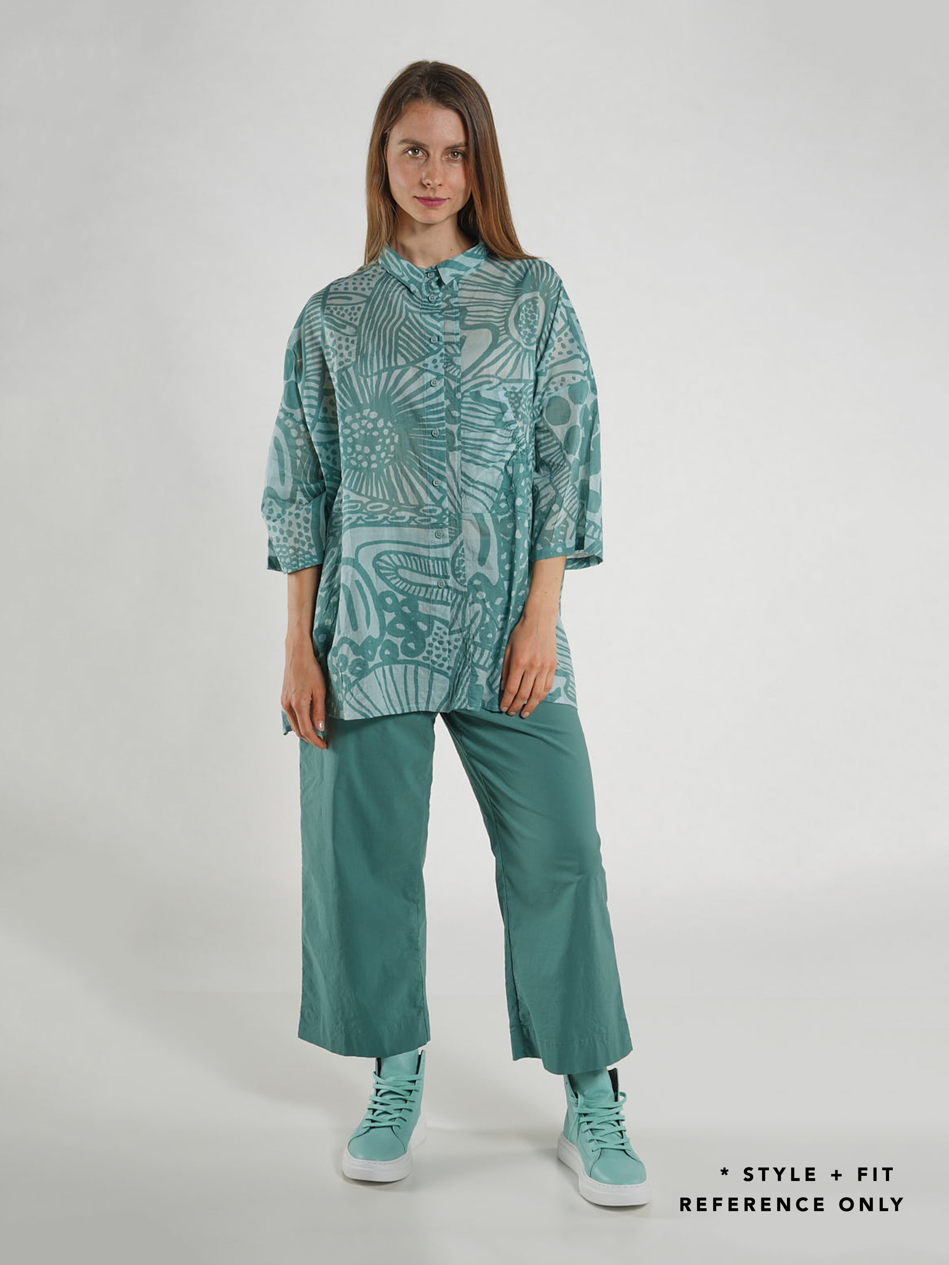 SHIRT BLACK MINT LIME PRINT
