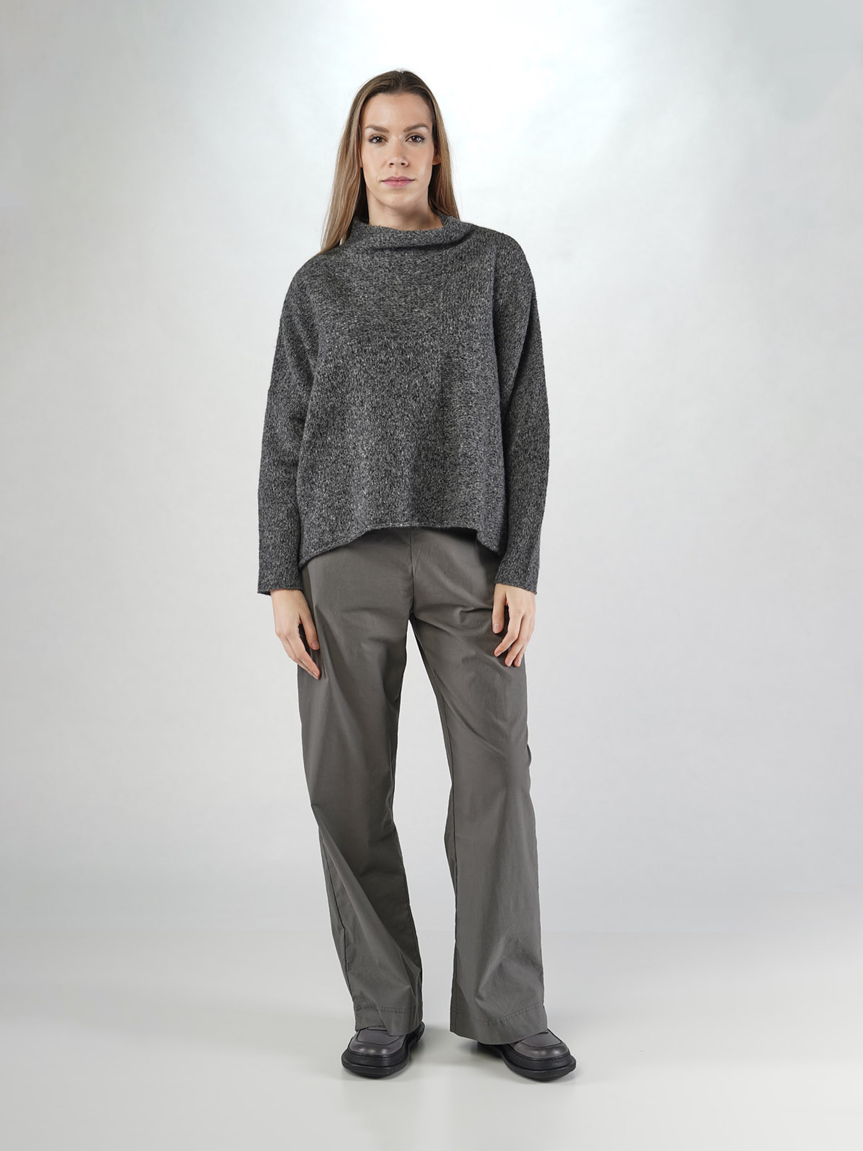 FUNNEL NECK PULLOVER DARK GREY