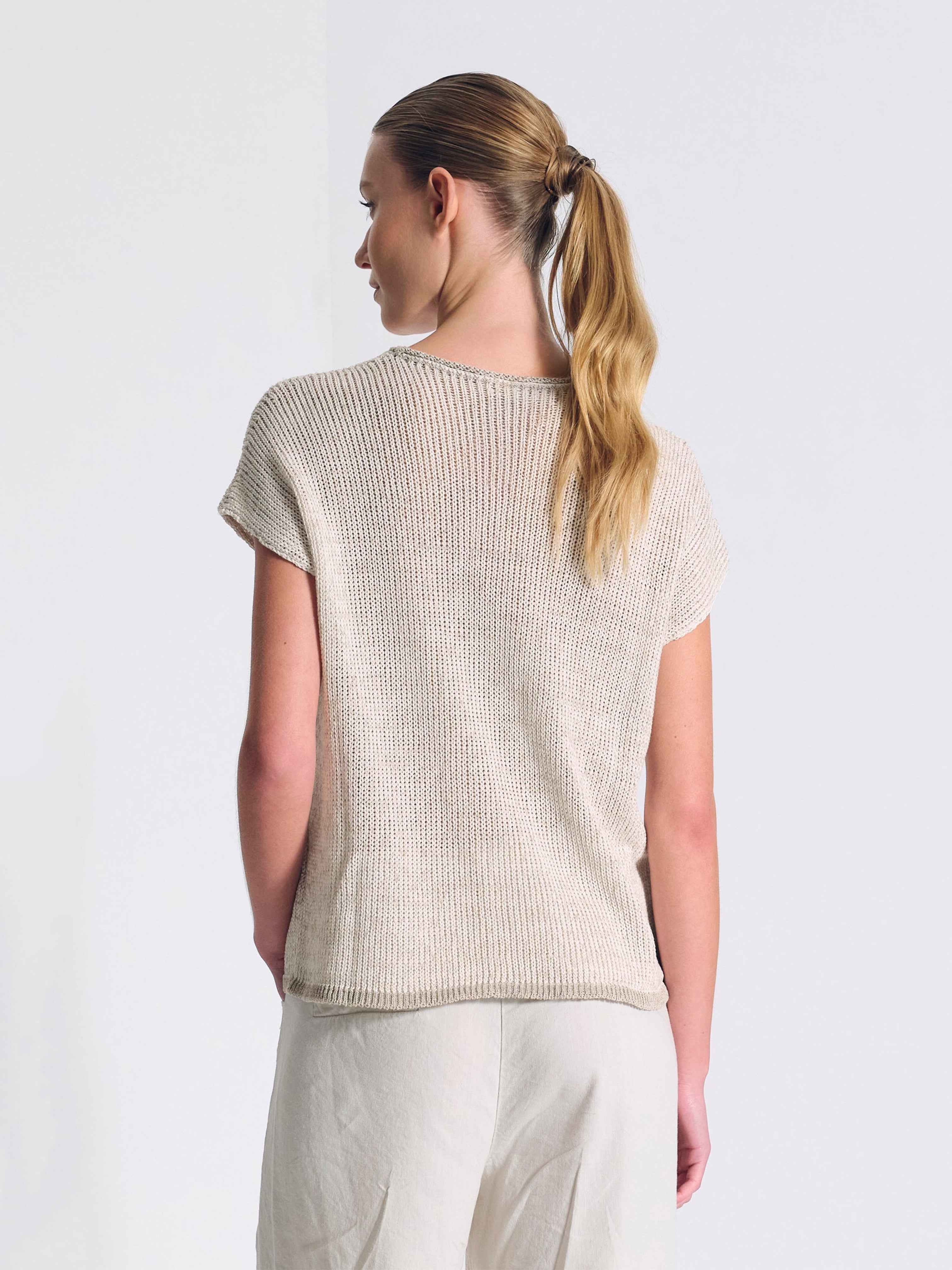 CAP SLEEVE KNIT TOP ROPE