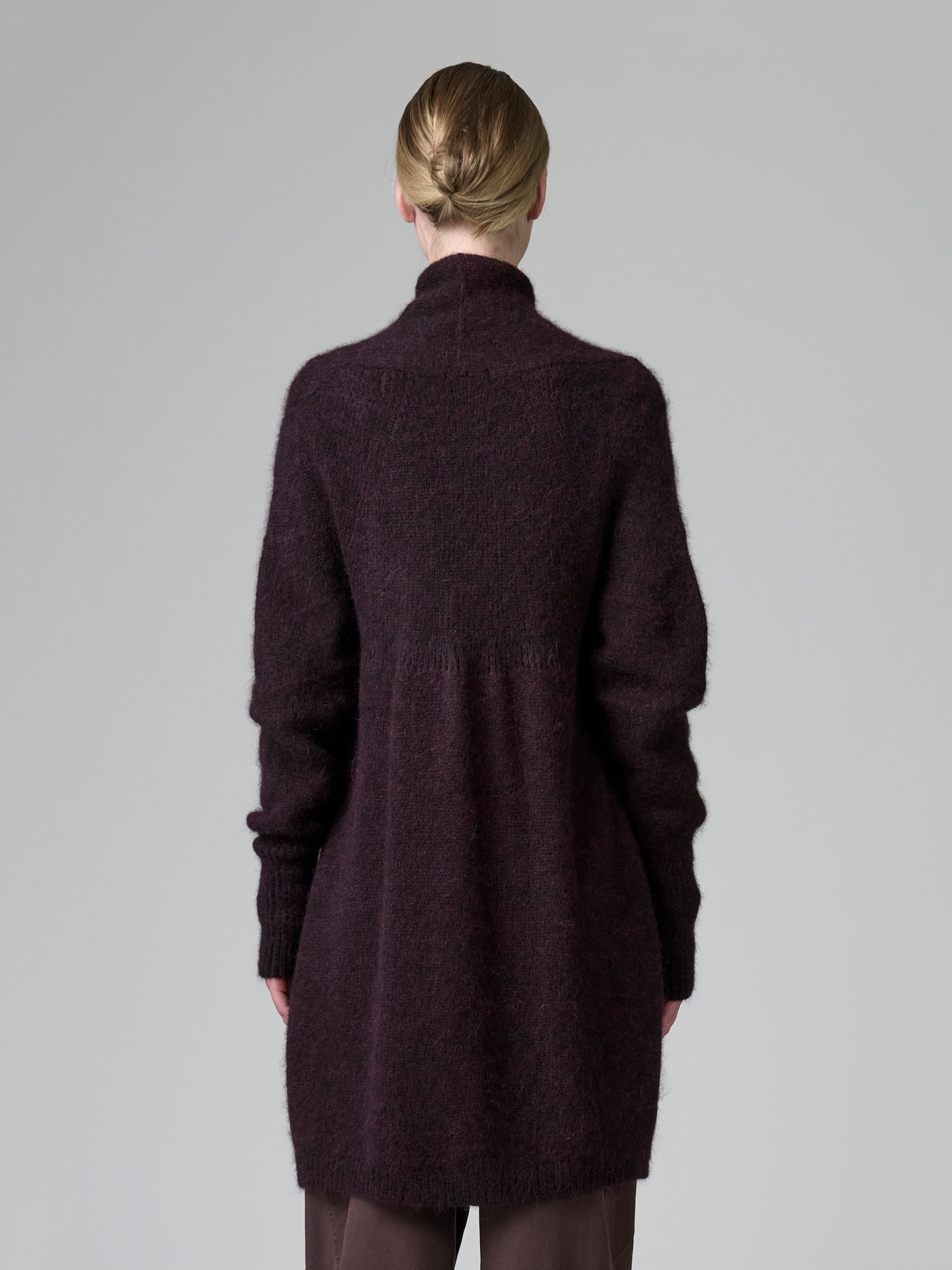 MELANGE KNIT CARDIGAN MERLOT