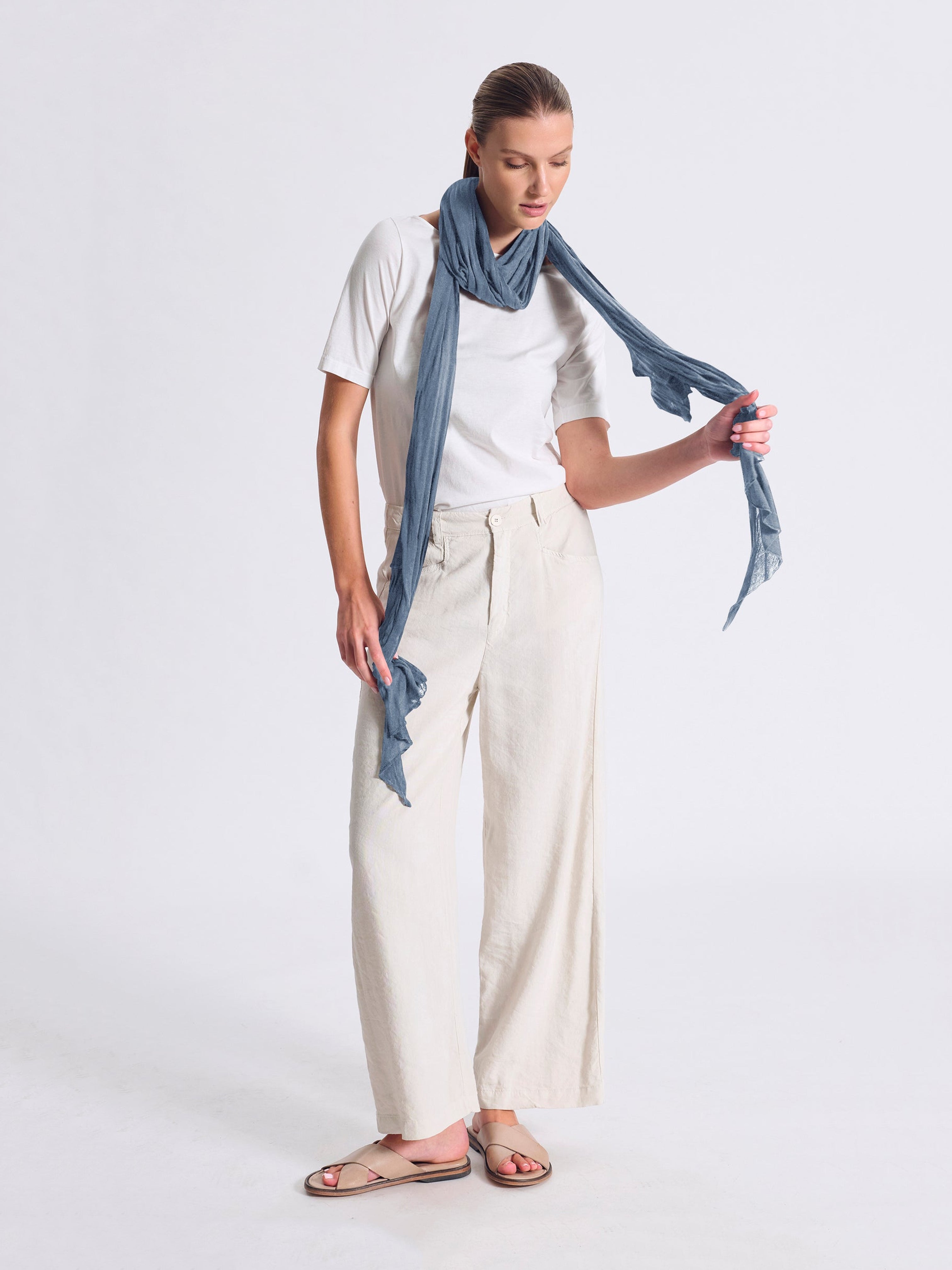 KNIT SCARF BLUE SLATE