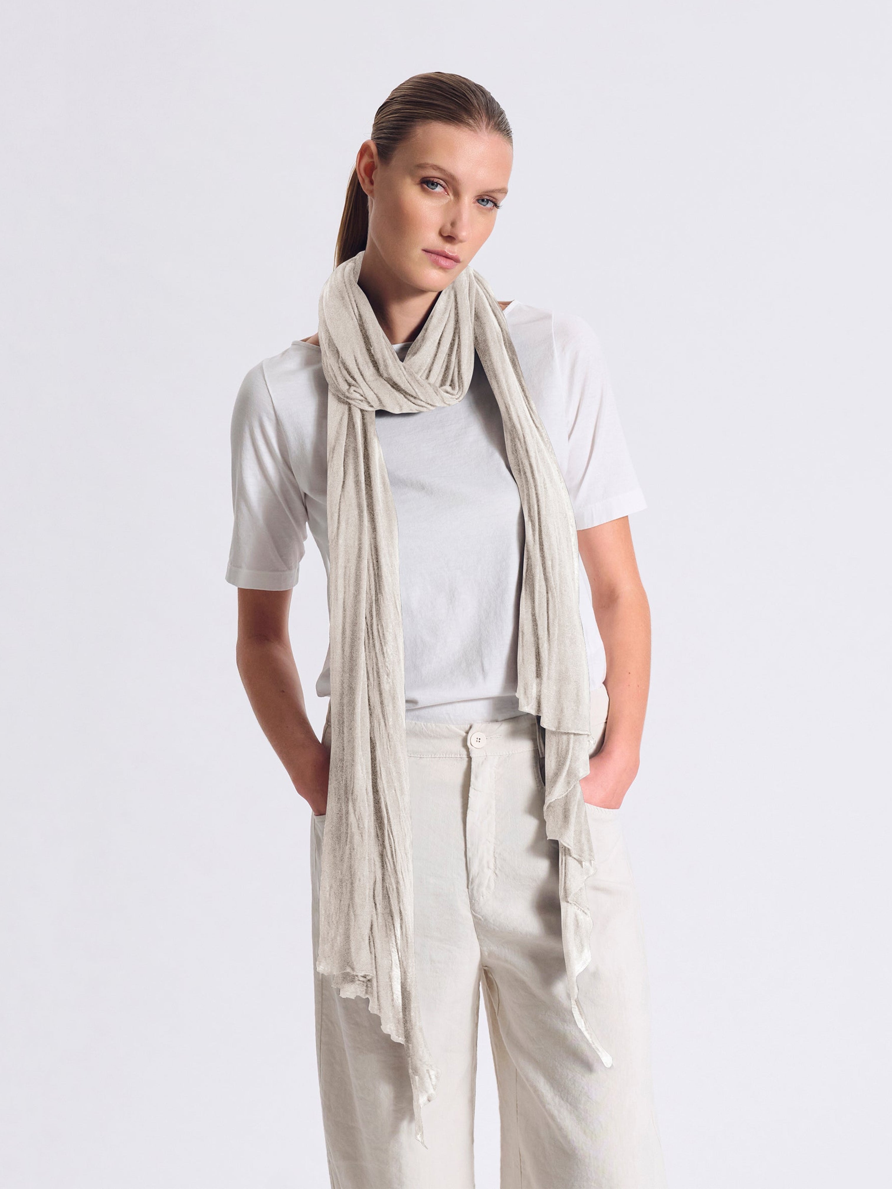 KNIT SCARF CHALK