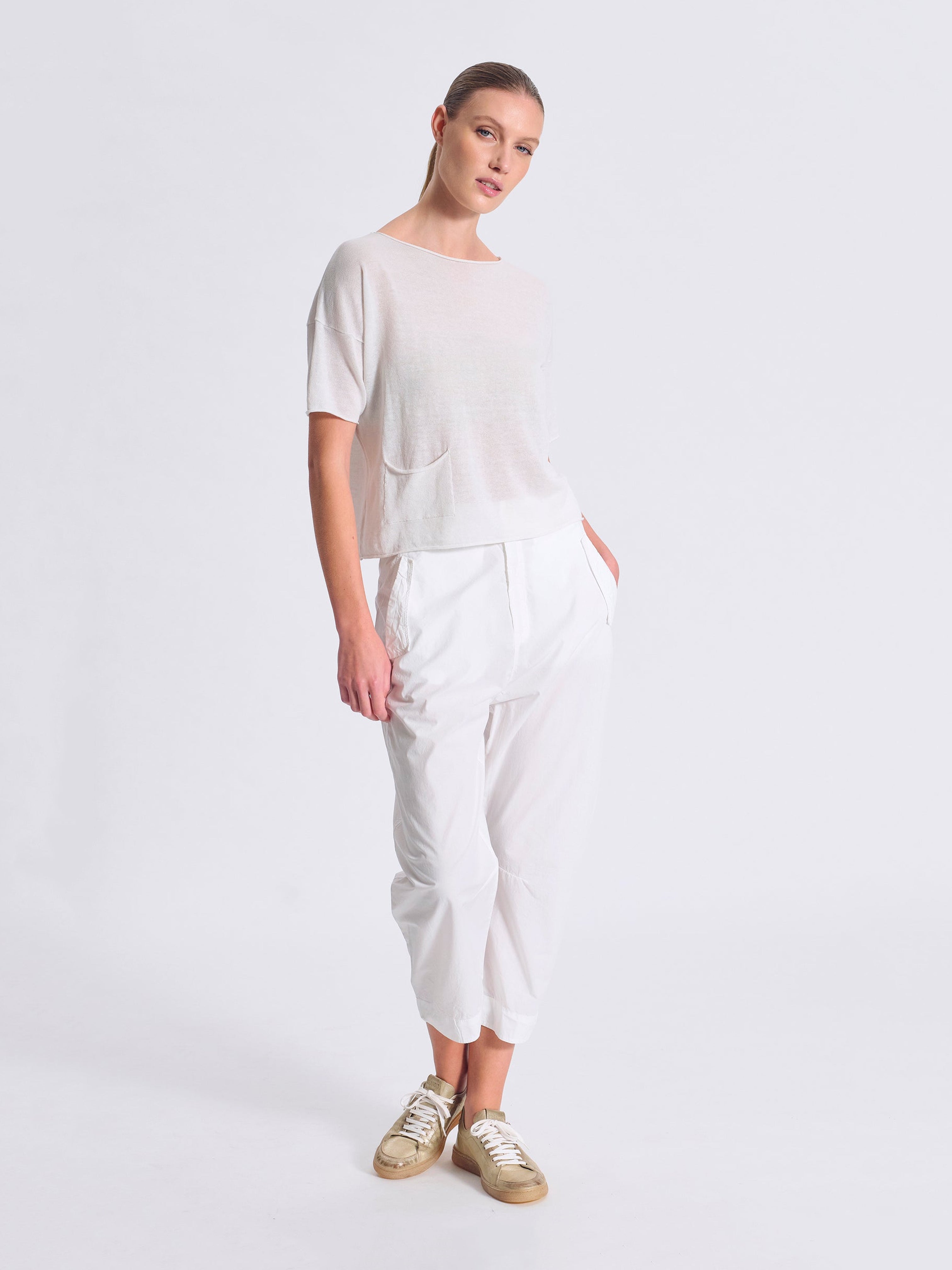 KNIT TEE CHALK