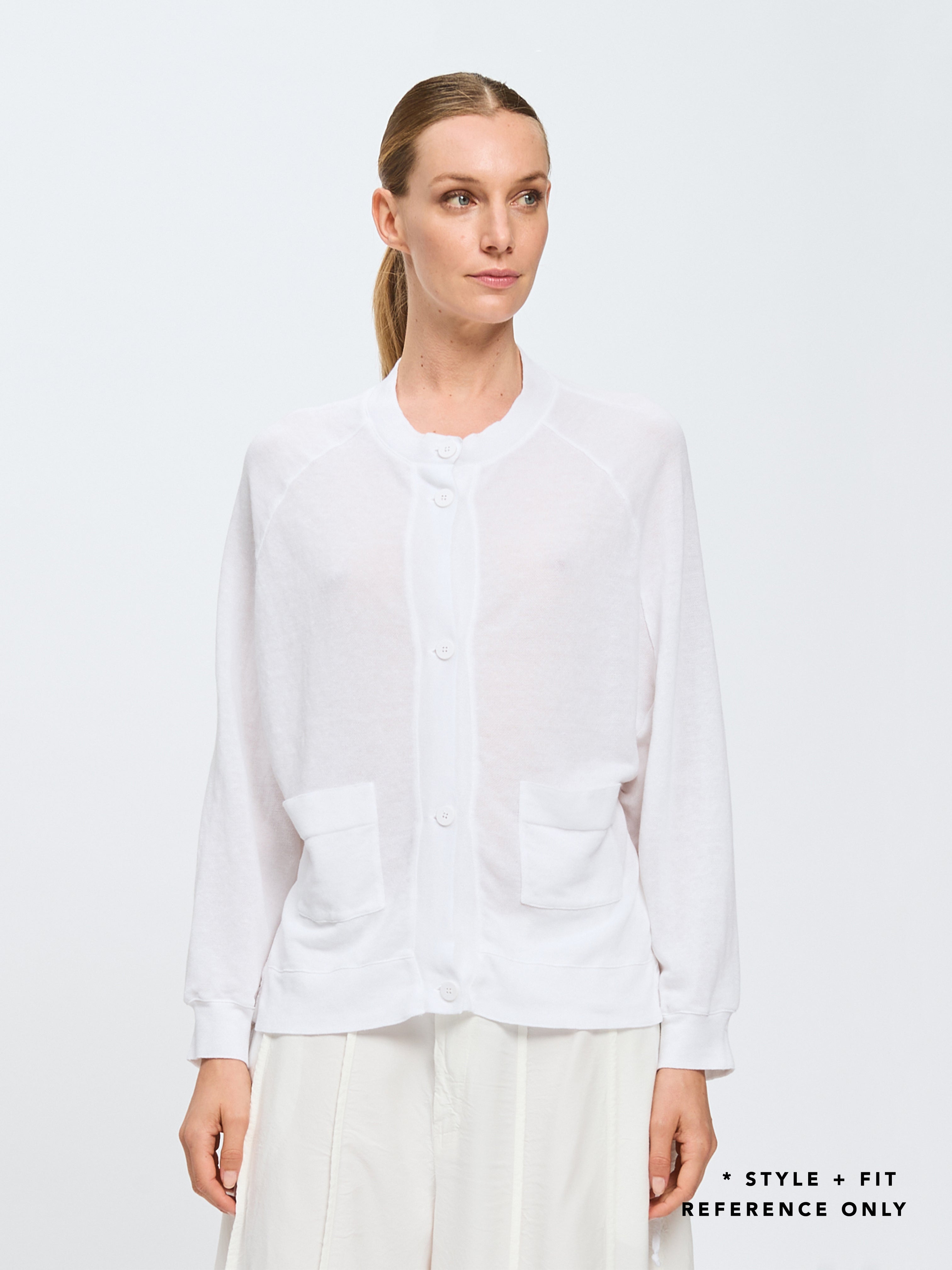 DRAWSTRING KNIT CARDIGAN CHALK