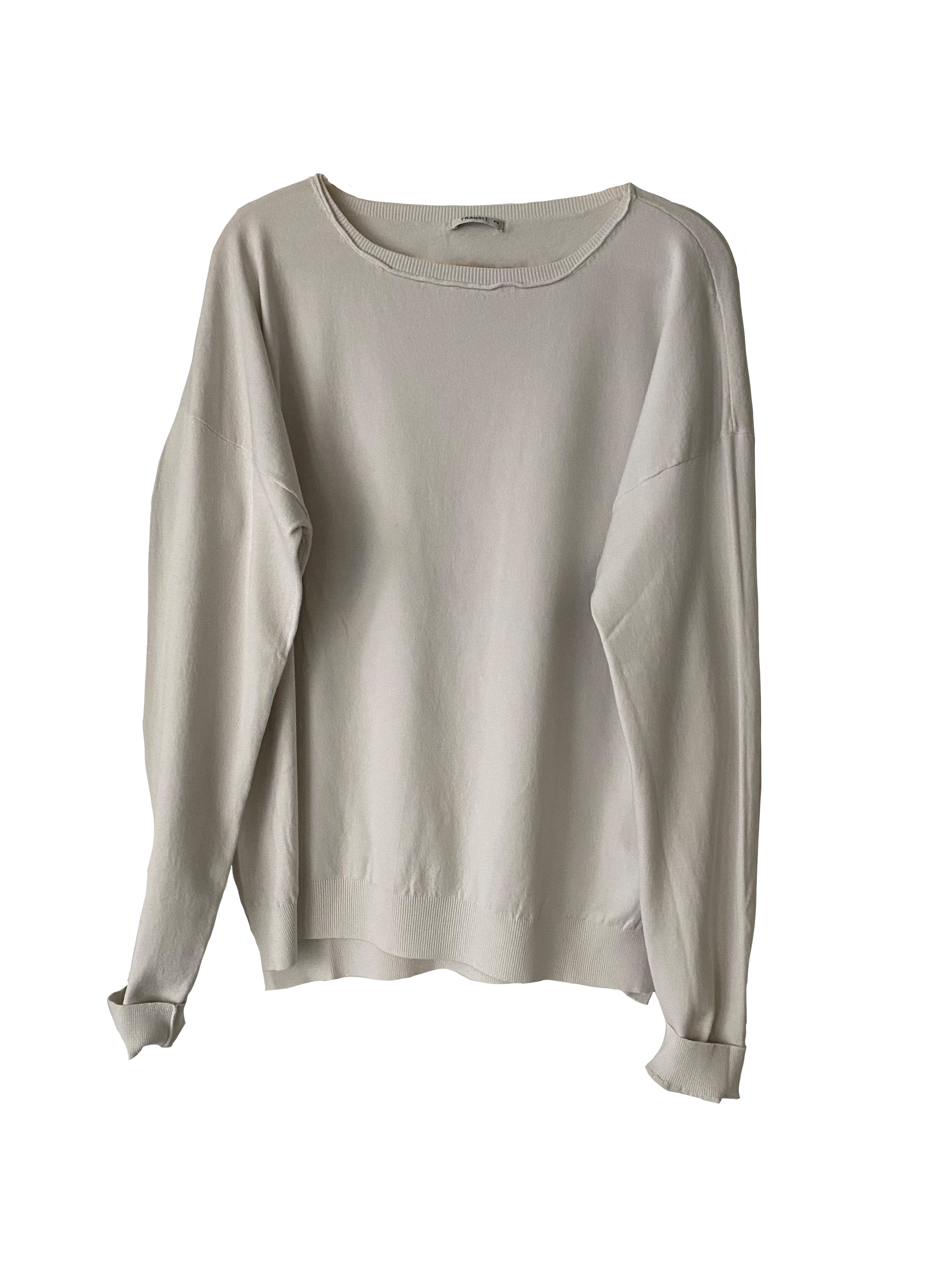 LONG SLEEVE CREW KNIT CHALK